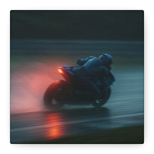 🔥 Brake Light Blur – Rain Racing Canvas Print | Speed, Drift & Liquid Drama Wall Art - BTS Canvas