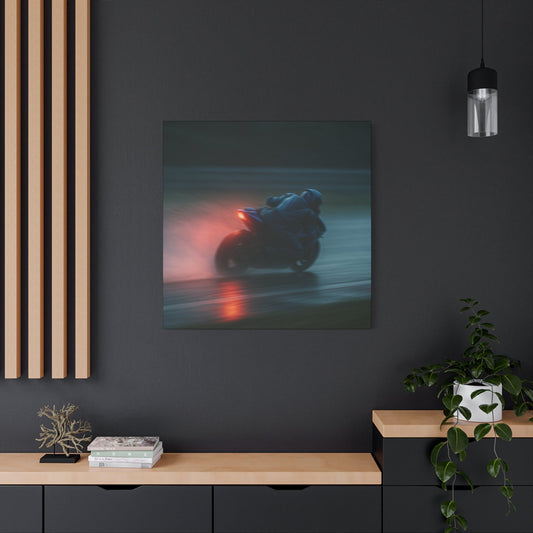 🔥 Brake Light Blur – Rain Racing Canvas Print | Speed, Drift & Liquid Drama Wall Art - BTS Canvas