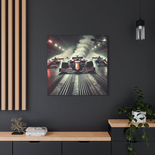 🏁 Burnout Legends Canvas Print – Formula 1 Race Cars with Smoke Effect | High - Speed Wall Art - BTS Canvas