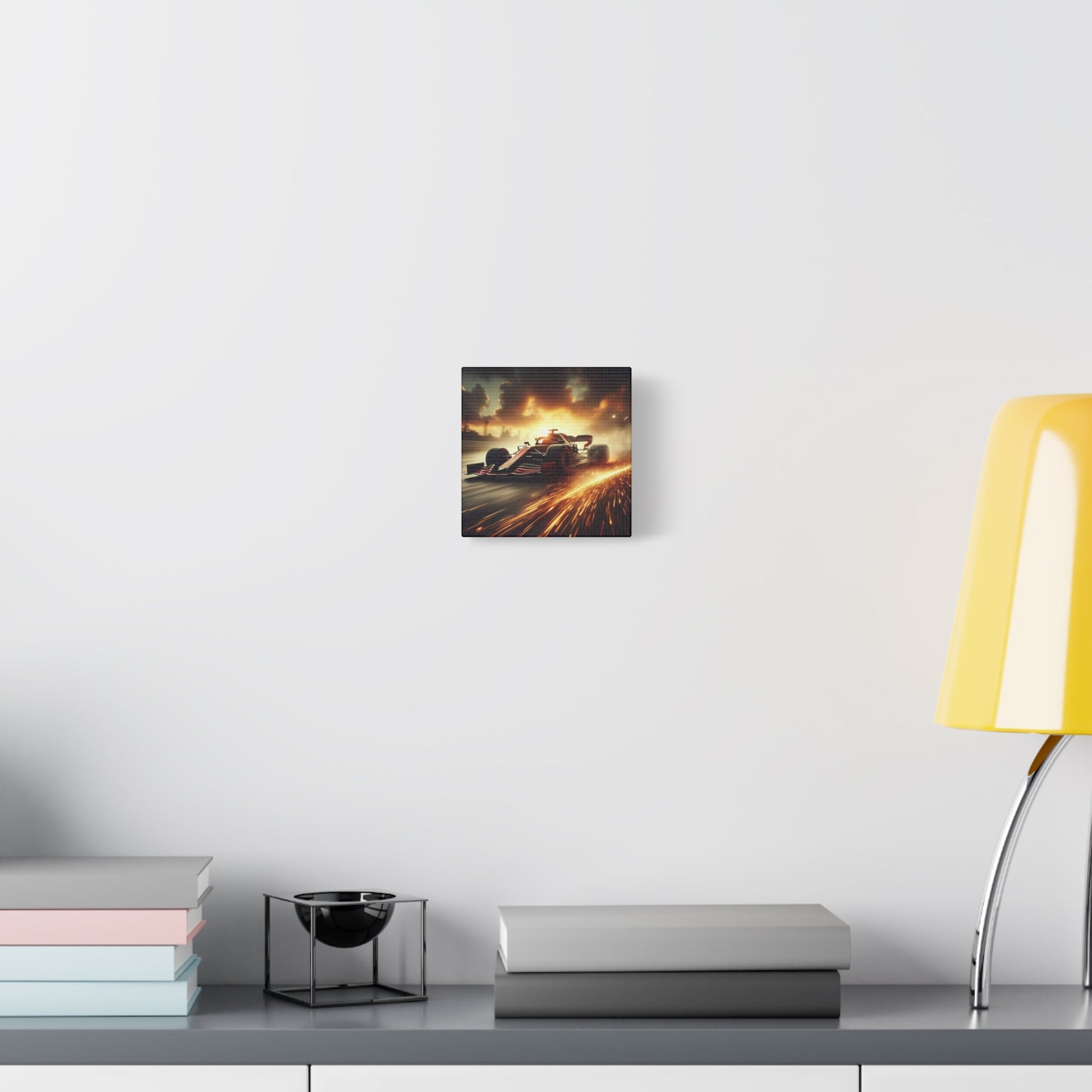 🏁 Golden Drift Canvas Print – Formula 1 Racing Sparks Art | High - Speed Wall Decor - BTS Canvas
