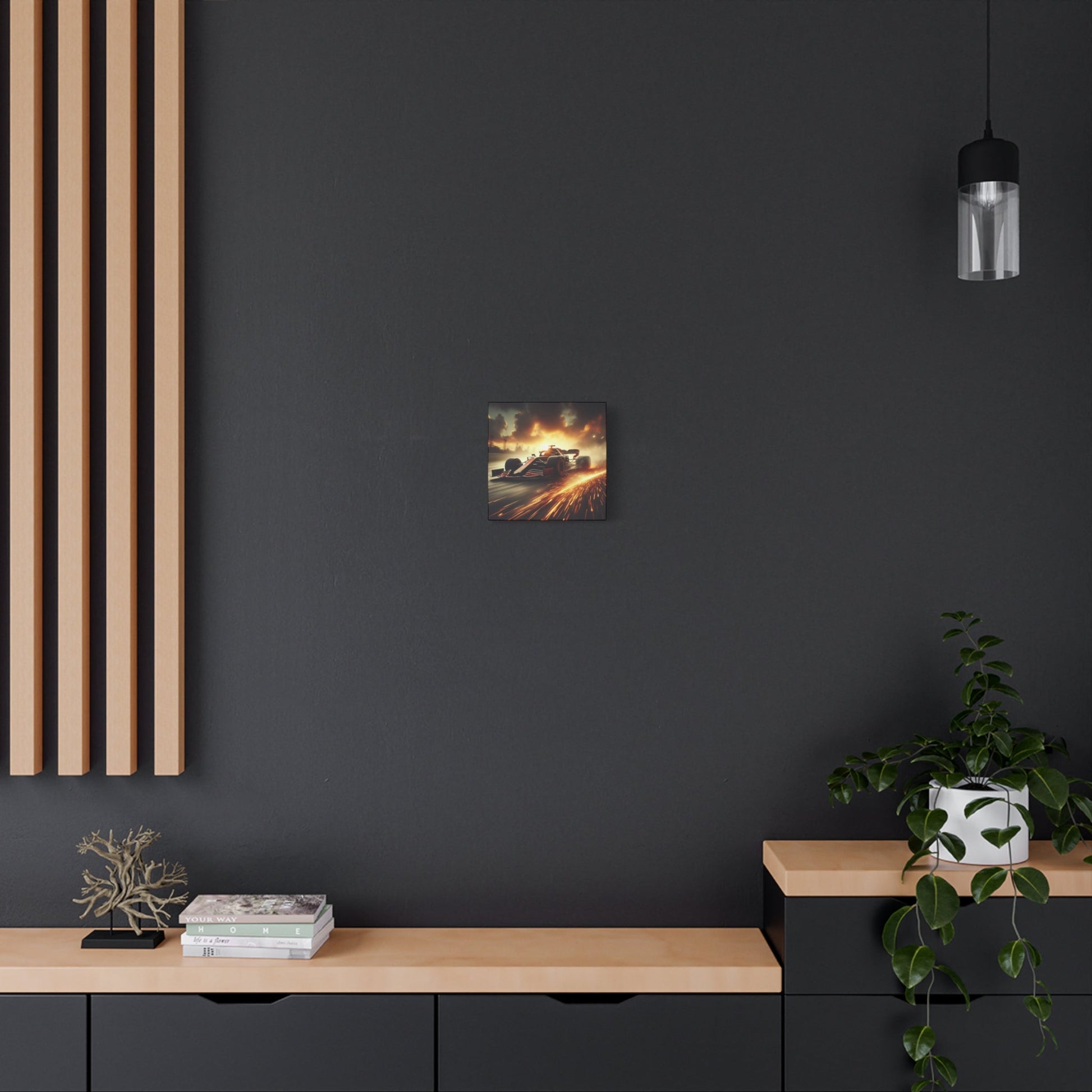 🏁 Golden Drift Canvas Print – Formula 1 Racing Sparks Art | High - Speed Wall Decor - BTS Canvas