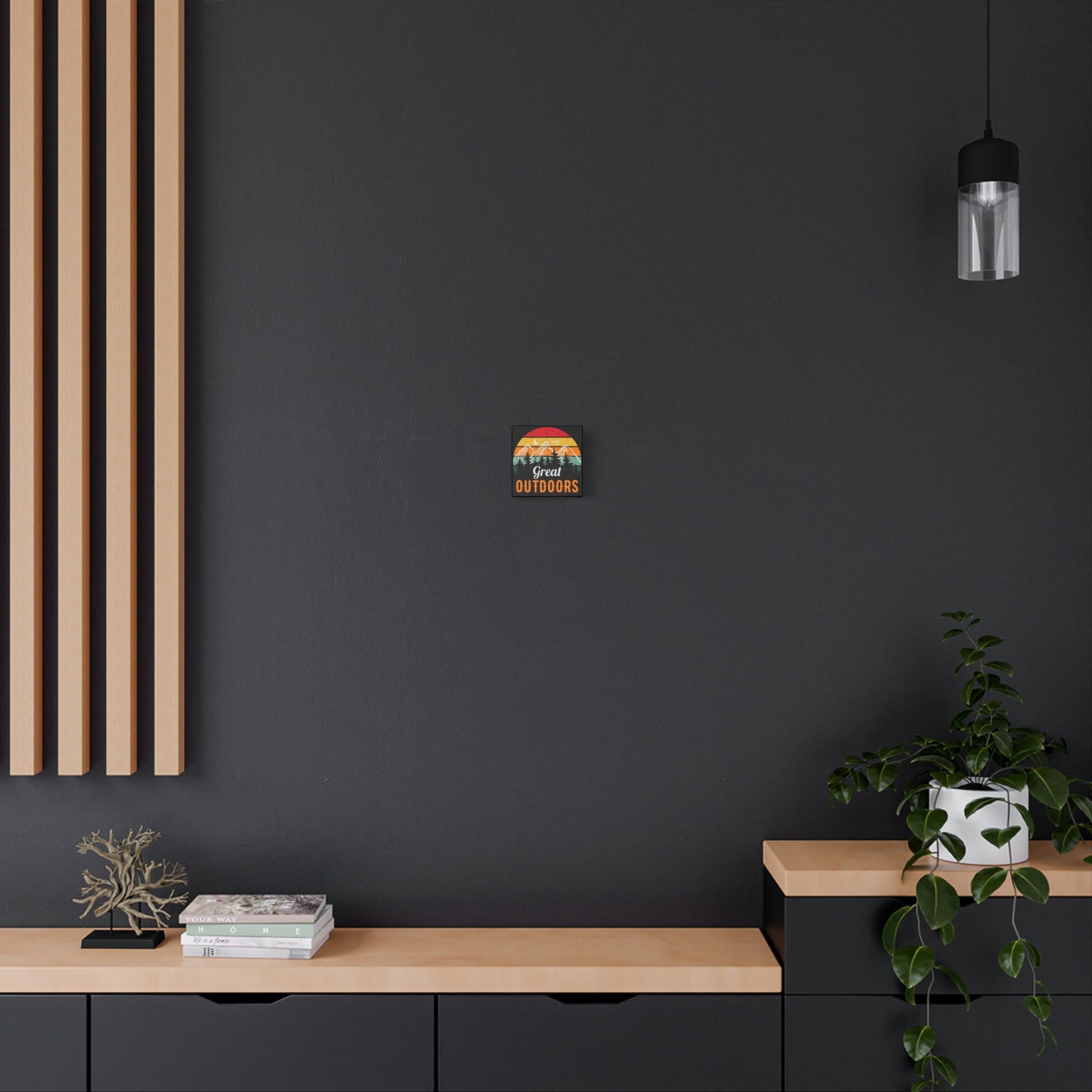 Great Outdoors Retro Mountain – Matte Canvas Wall Art - BTS Canvas