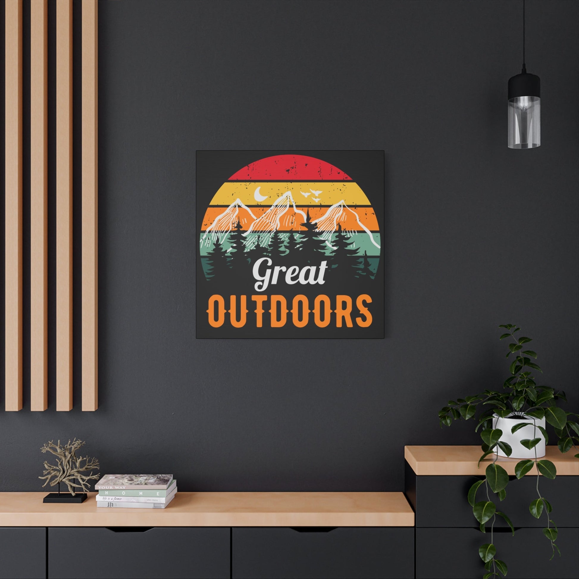 Great Outdoors Retro Mountain – Matte Canvas Wall Art - BTS Canvas