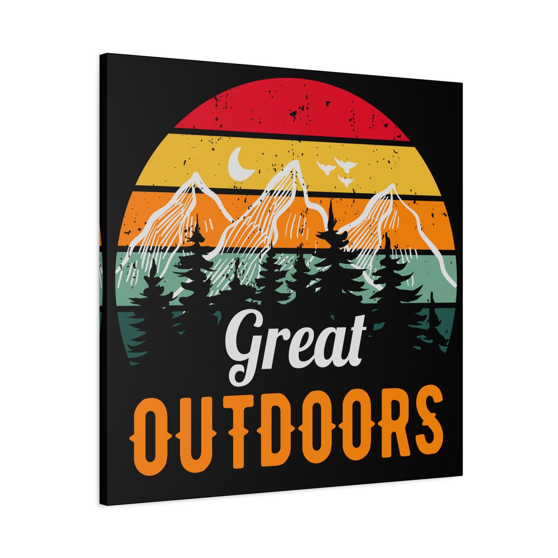Great Outdoors Retro Mountain – Matte Canvas Wall Art - BTS Canvas