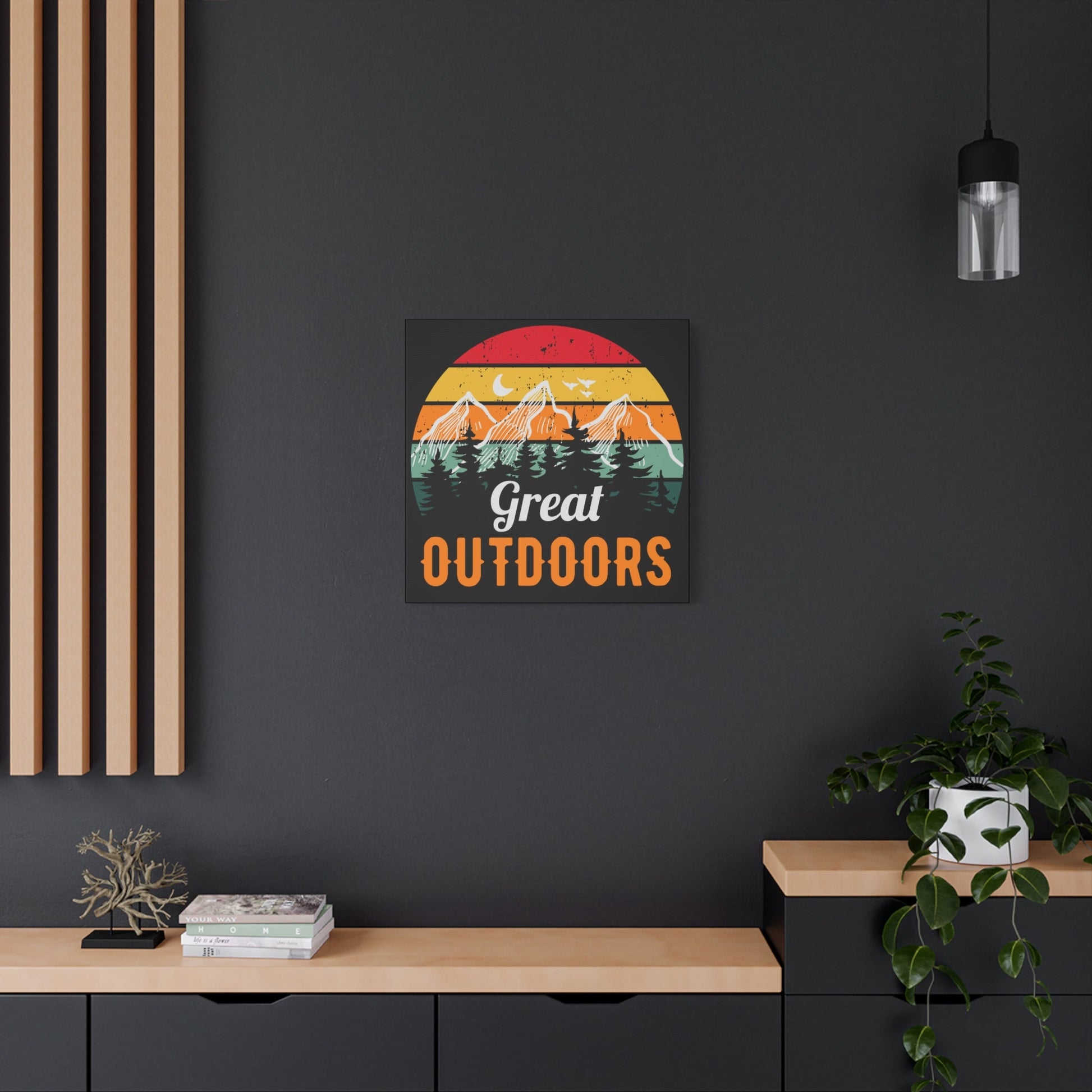 Great Outdoors Retro Mountain – Matte Canvas Wall Art - BTS Canvas
