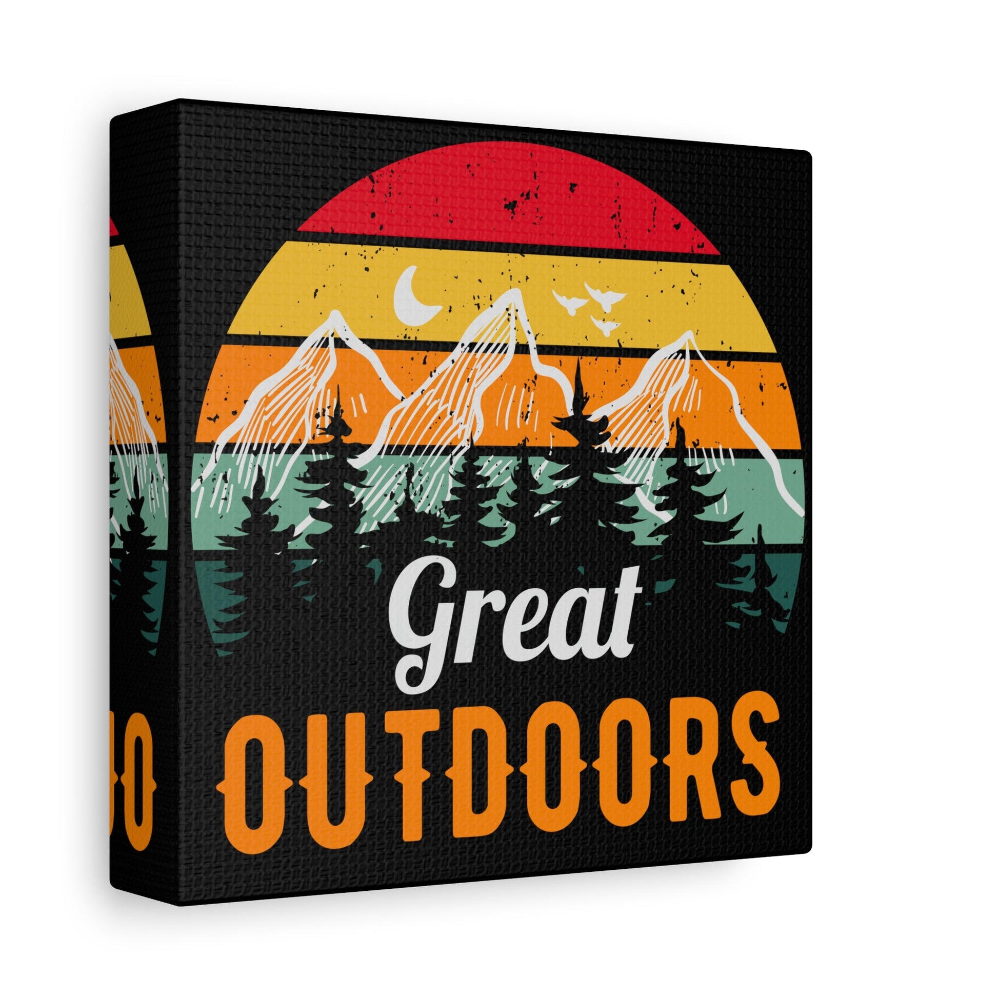 Great Outdoors Retro Mountain – Matte Canvas Wall Art - BTS Canvas