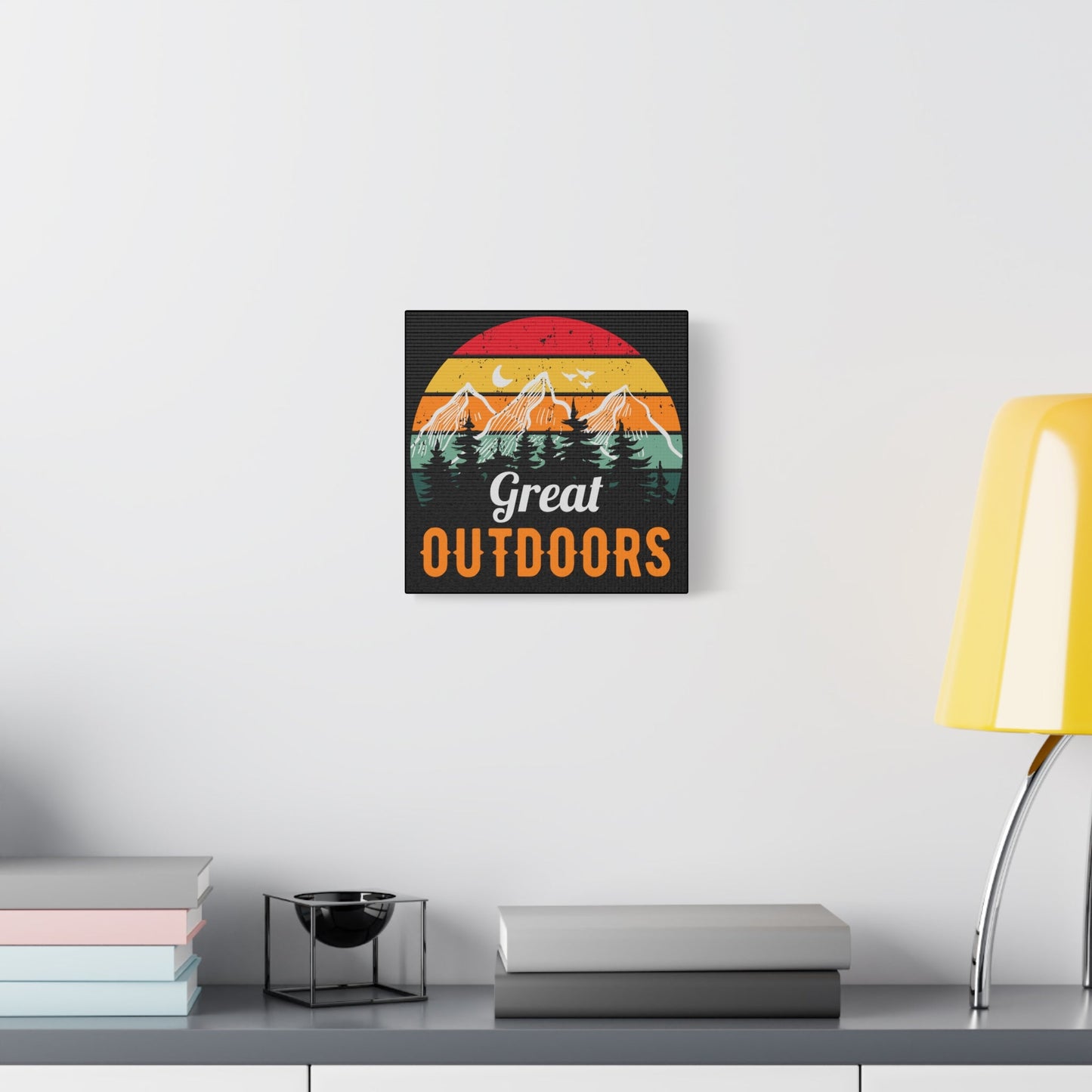 Great Outdoors Retro Mountain – Matte Canvas Wall Art - BTS Canvas