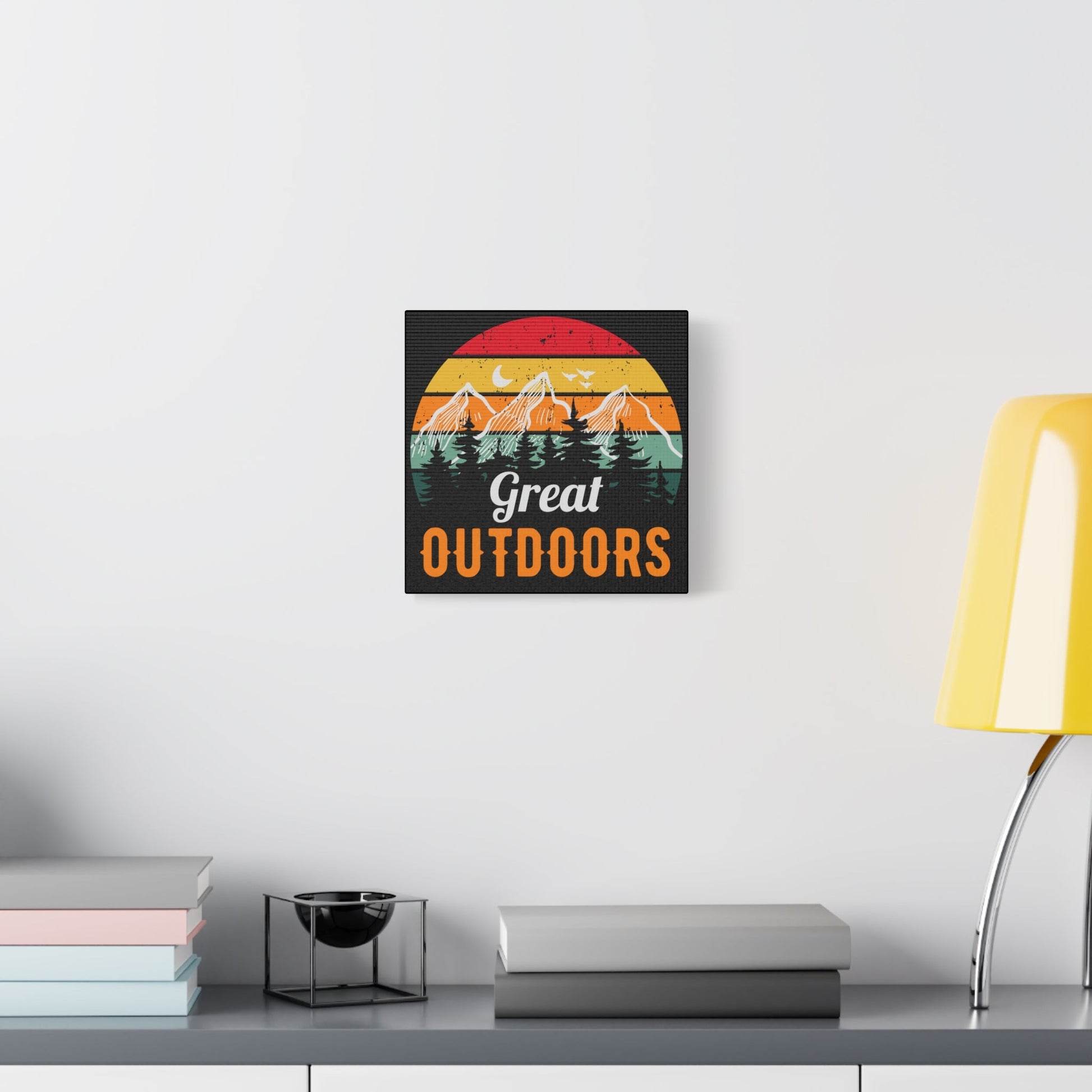 Great Outdoors Retro Mountain – Matte Canvas Wall Art - BTS Canvas