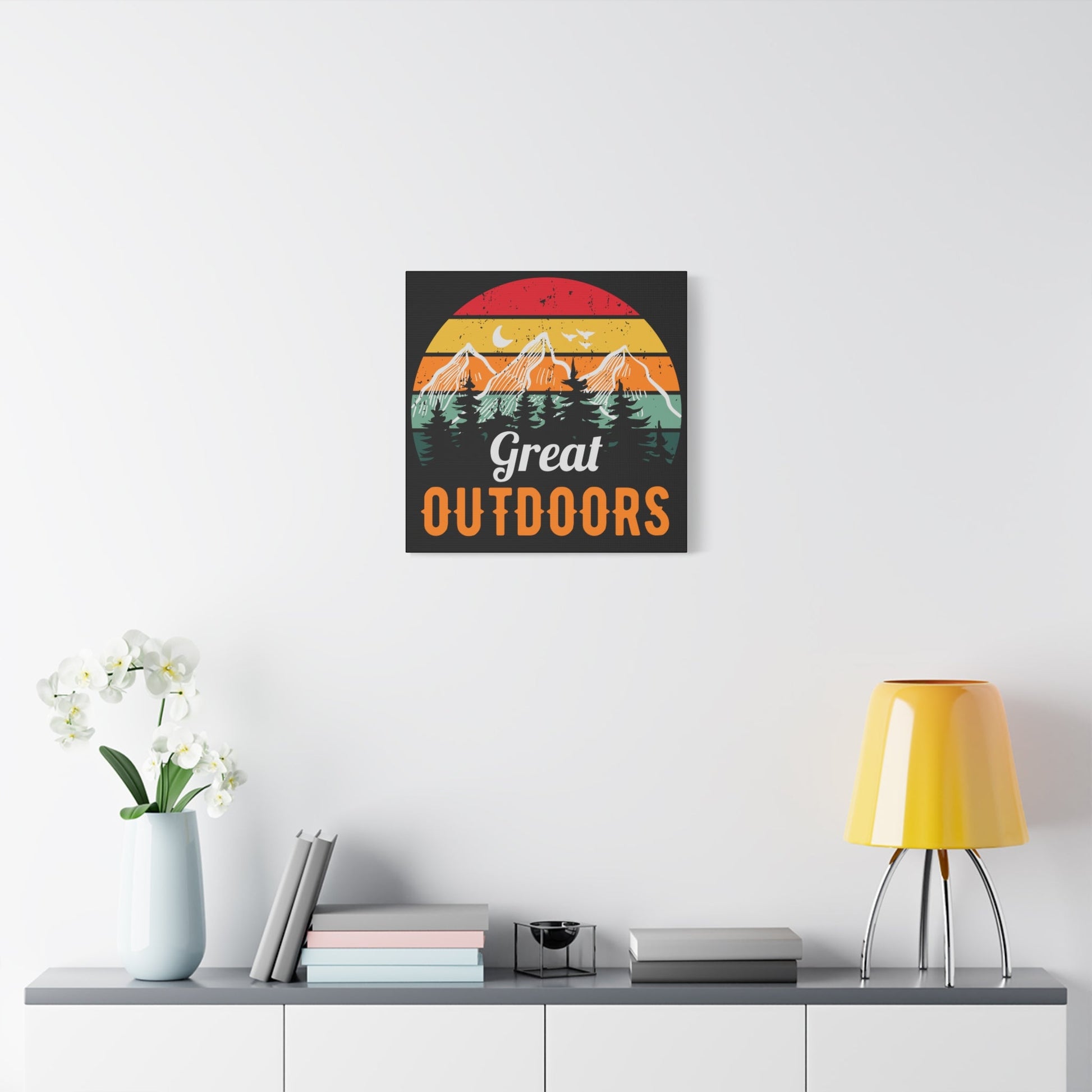 Great Outdoors Retro Mountain – Matte Canvas Wall Art - BTS Canvas