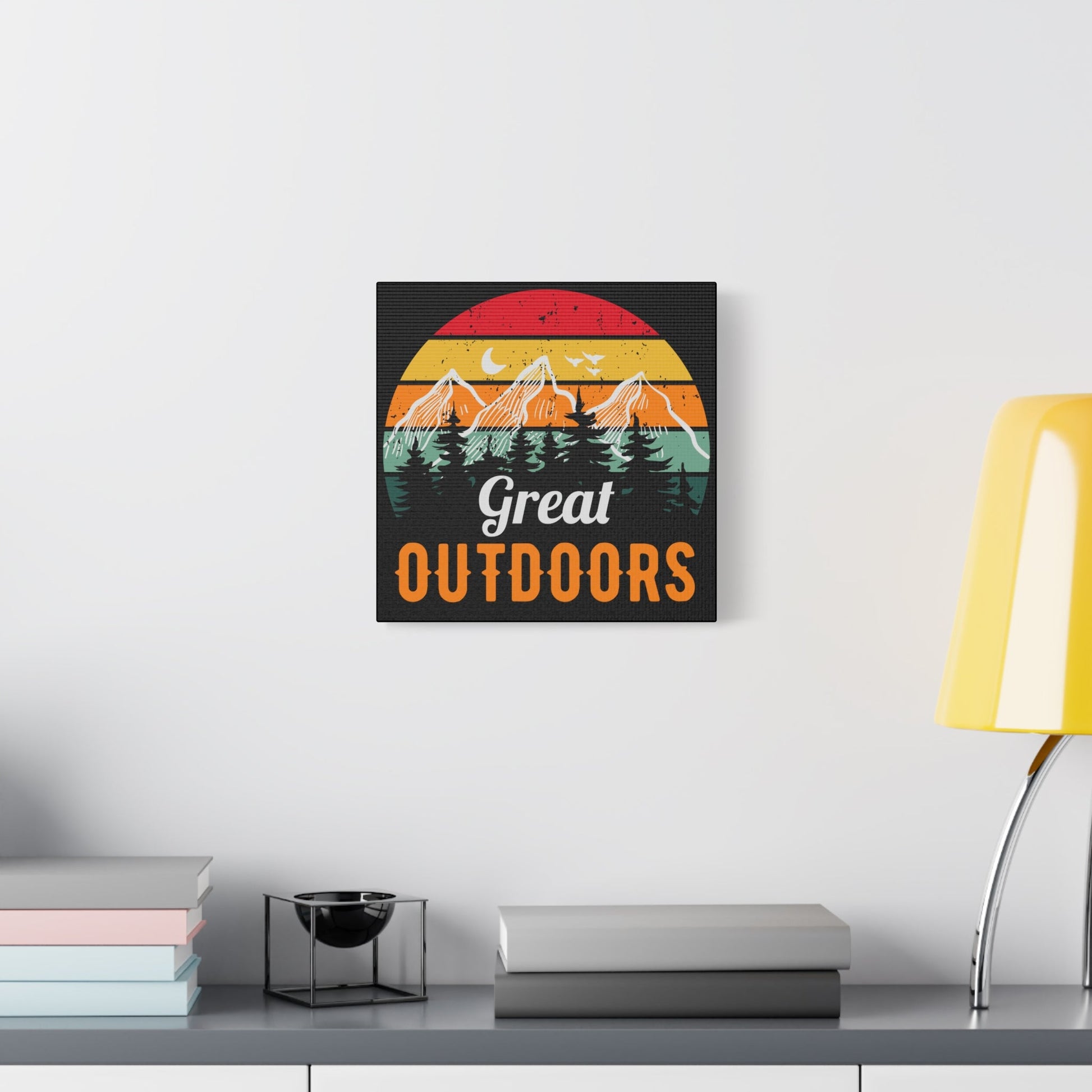 Great Outdoors Retro Mountain – Matte Canvas Wall Art - BTS Canvas