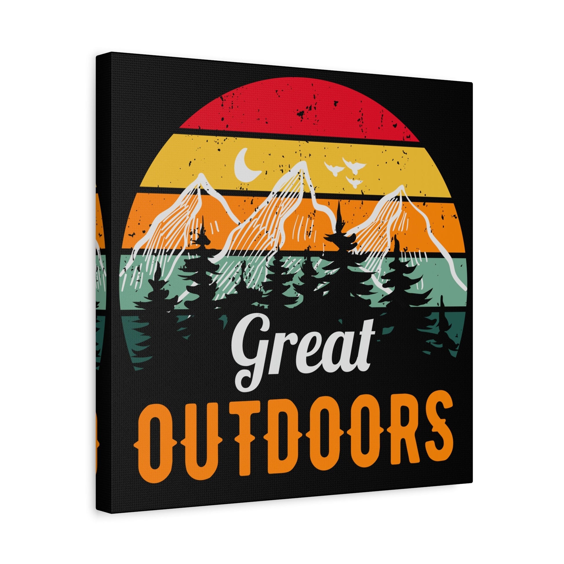 Great Outdoors Retro Mountain – Matte Canvas Wall Art - BTS Canvas