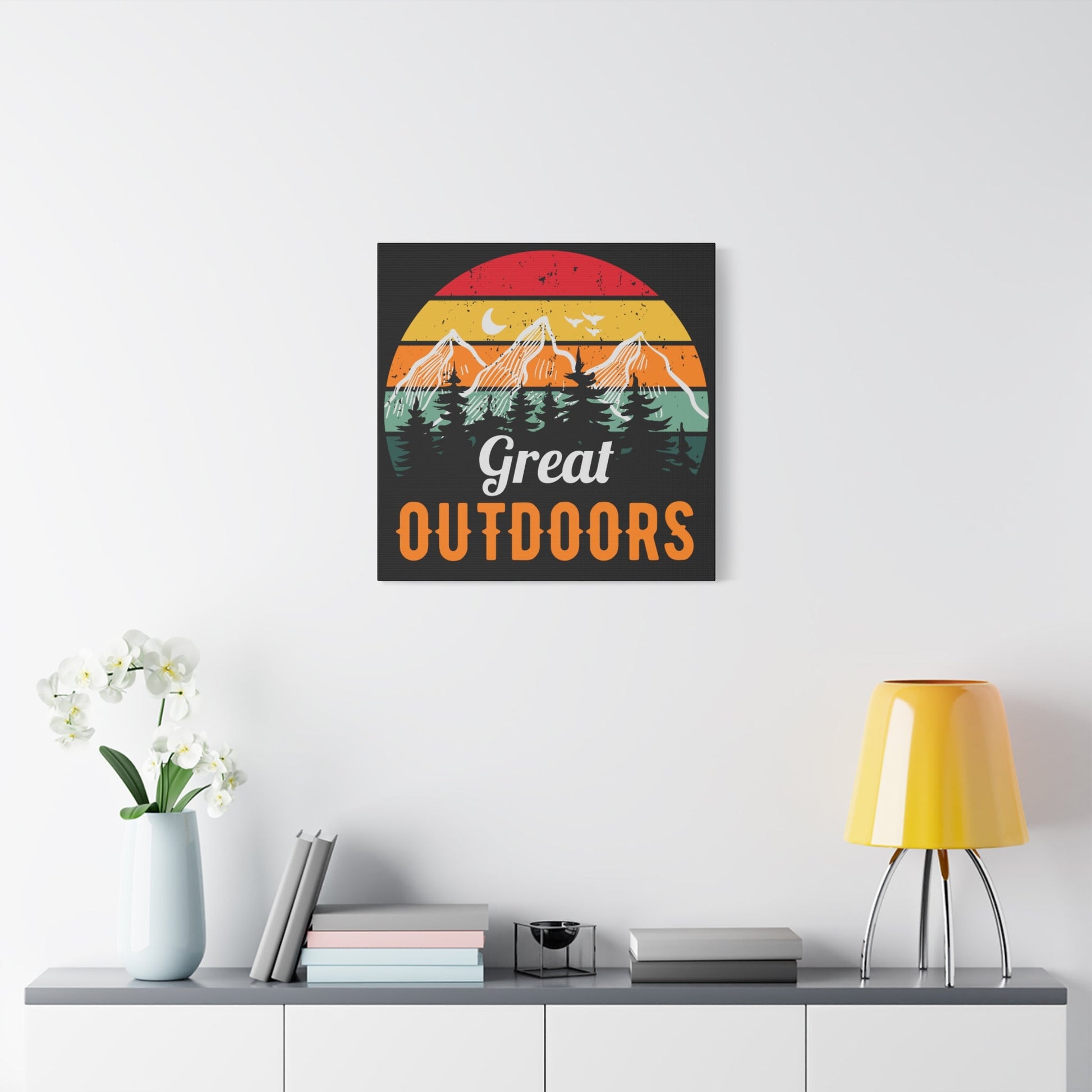 Great Outdoors Retro Mountain – Matte Canvas Wall Art - BTS Canvas