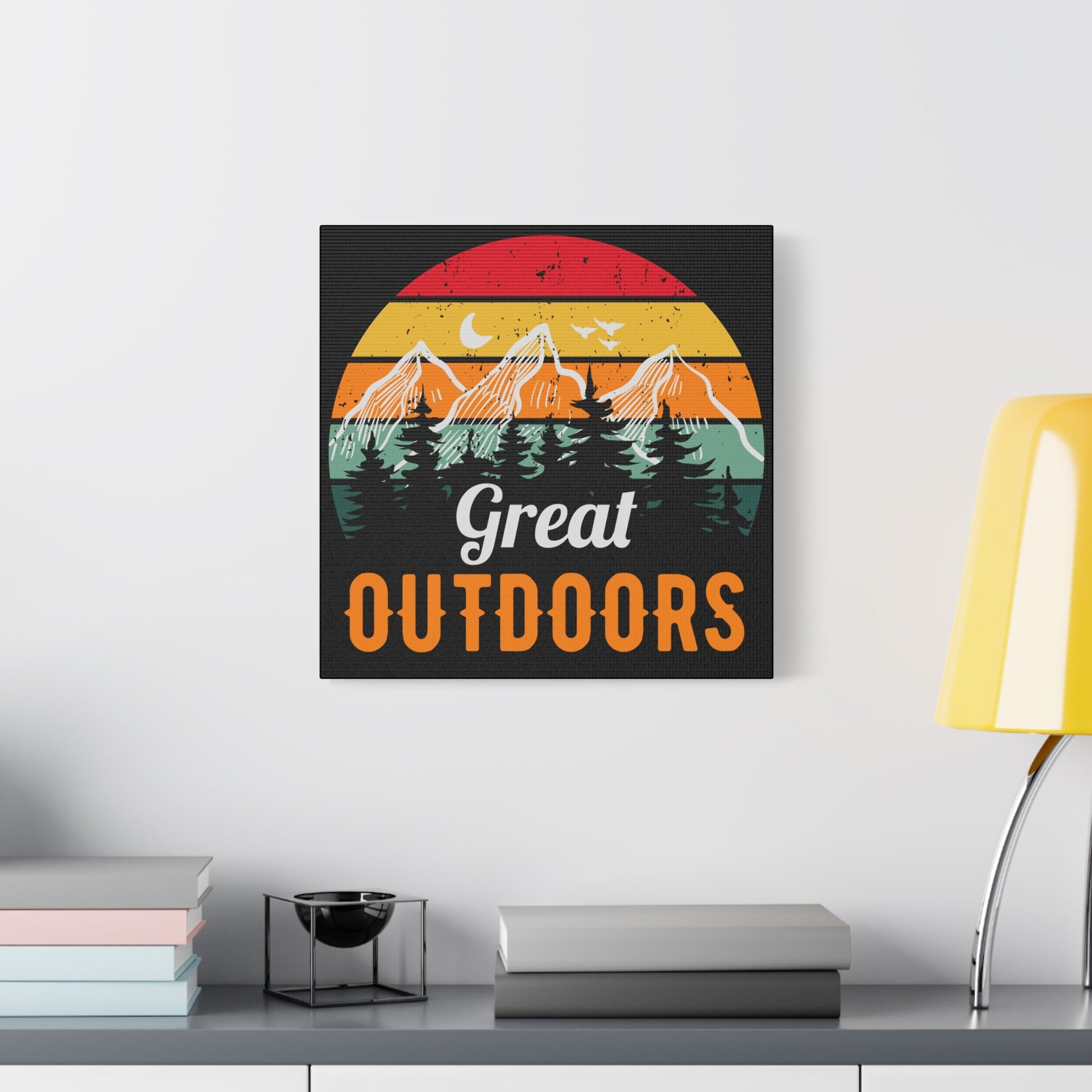 Great Outdoors Retro Mountain – Matte Canvas Wall Art - BTS Canvas