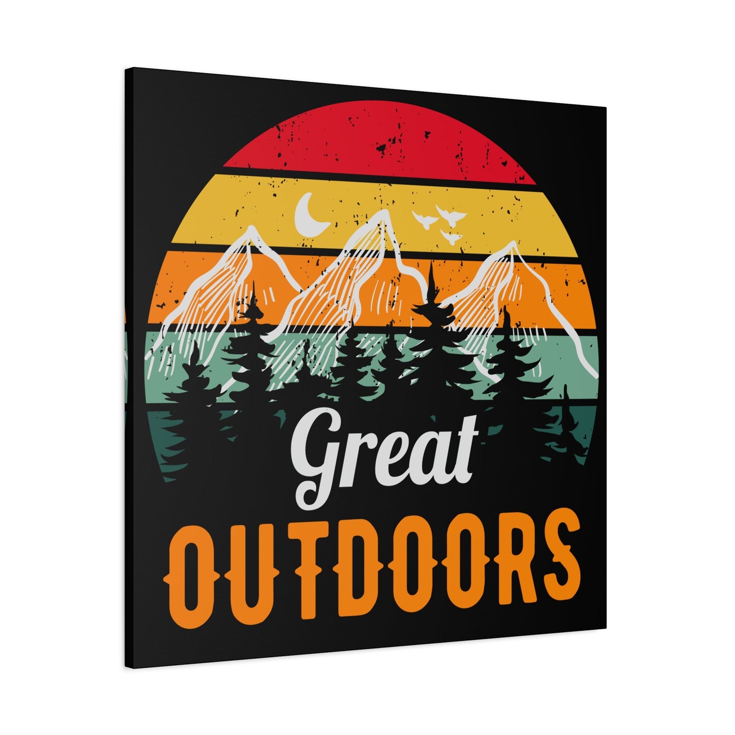 Great Outdoors Retro Mountain – Matte Canvas Wall Art - BTS Canvas