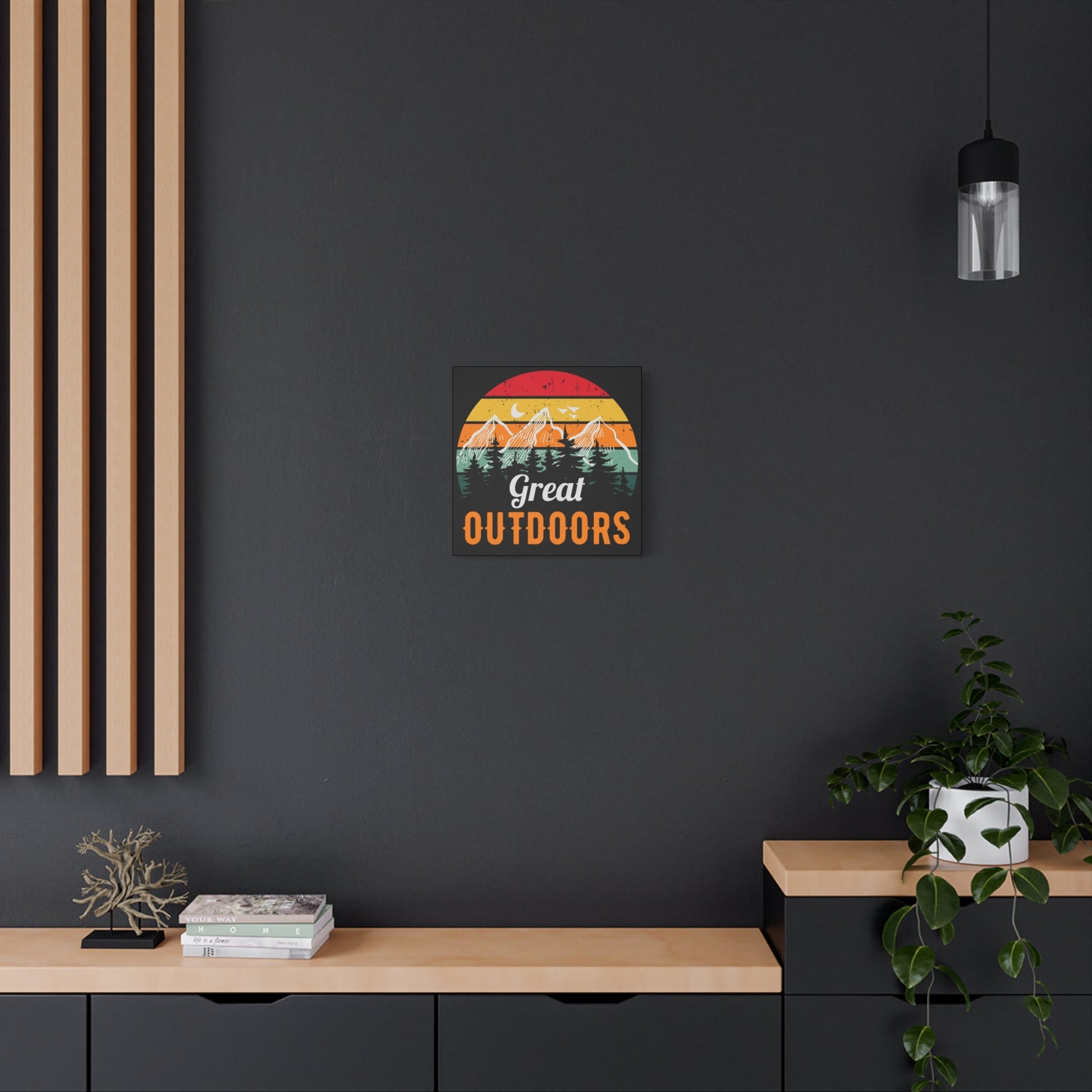 Great Outdoors Retro Mountain – Matte Canvas Wall Art - BTS Canvas