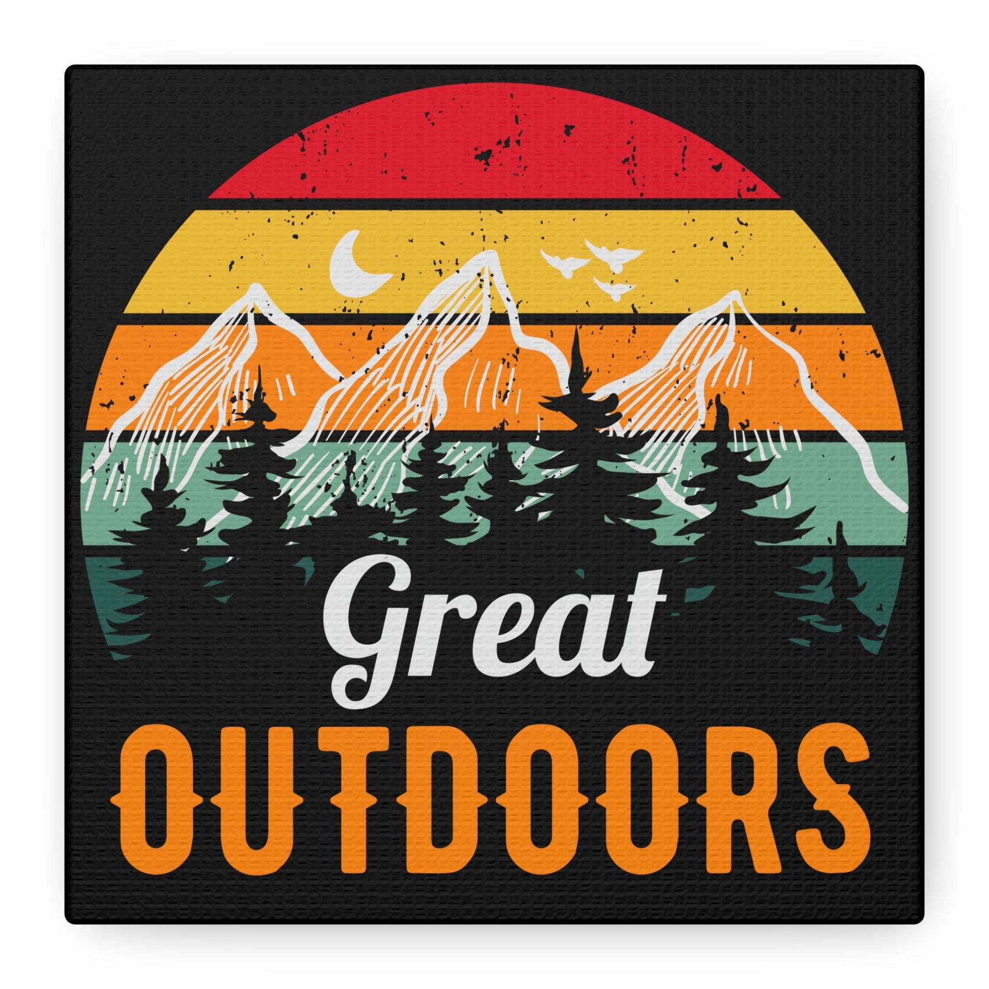 Great Outdoors Retro Mountain – Matte Canvas Wall Art - BTS Canvas