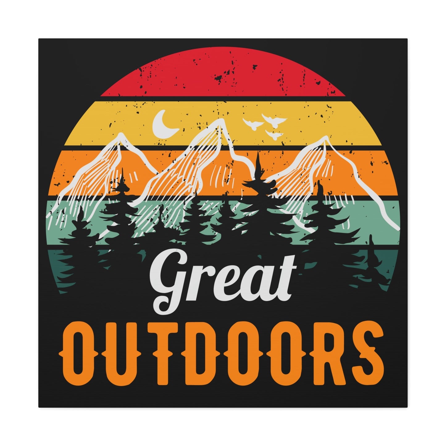 Great Outdoors Retro Mountain – Matte Canvas Wall Art - BTS Canvas