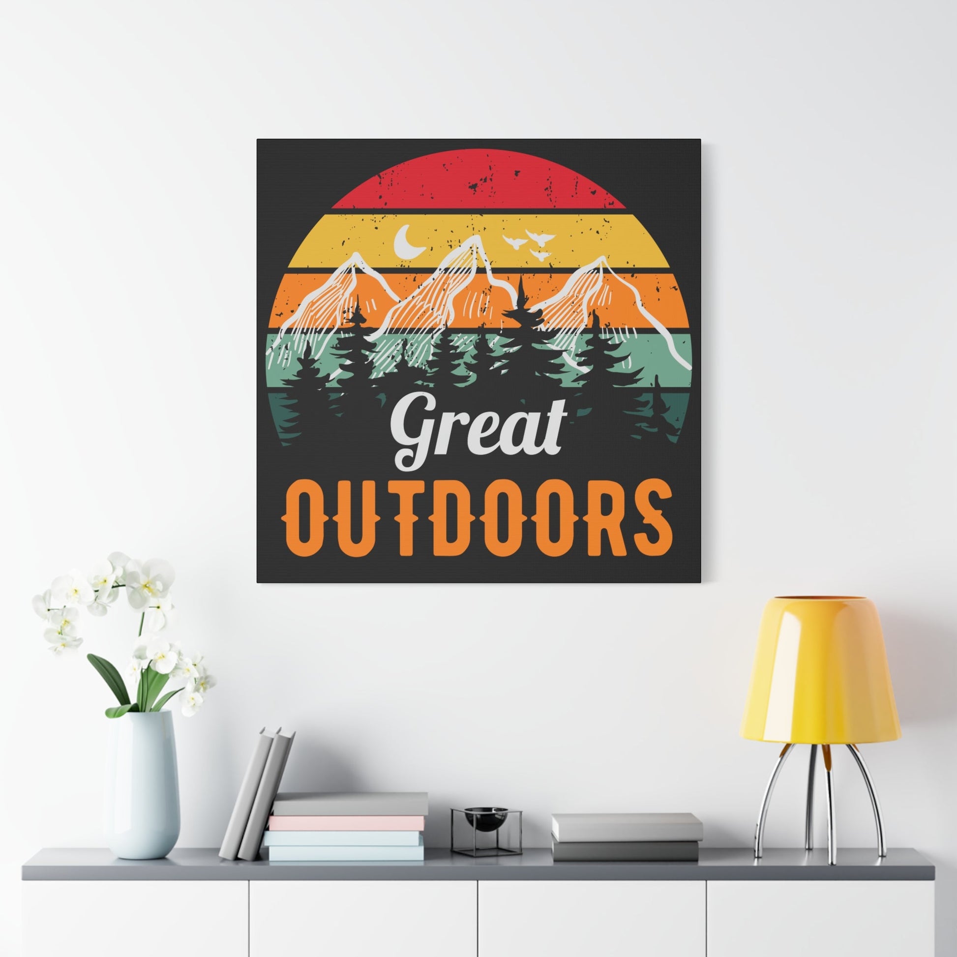 Great Outdoors Retro Mountain – Matte Canvas Wall Art - BTS Canvas