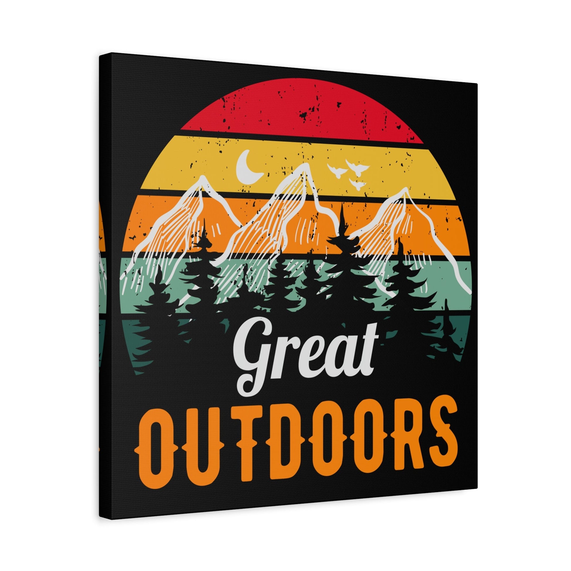 Great Outdoors Retro Mountain – Matte Canvas Wall Art - BTS Canvas
