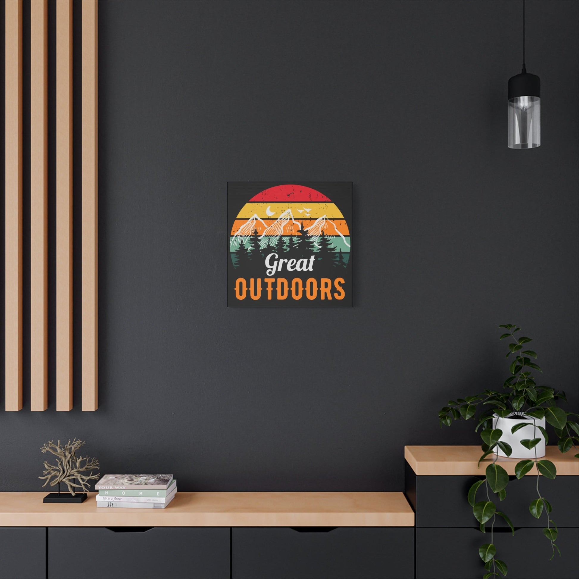 Great Outdoors Retro Mountain – Matte Canvas Wall Art - BTS Canvas