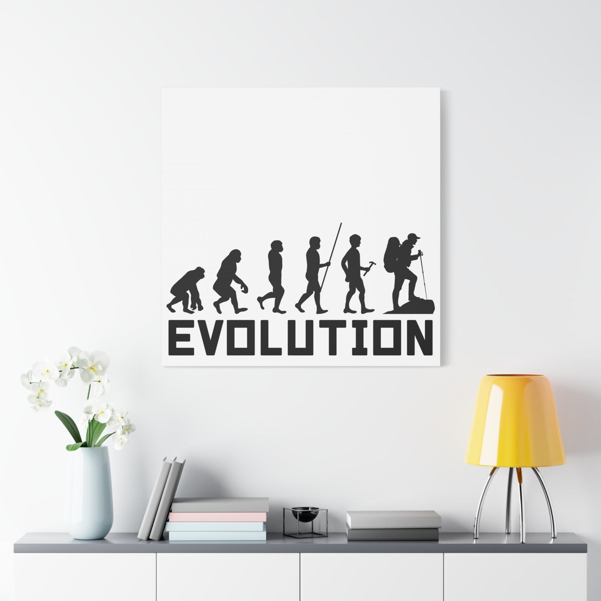 Hiker Evolution – From Primal to Peak Matte Canvas Print - BTS Canvas