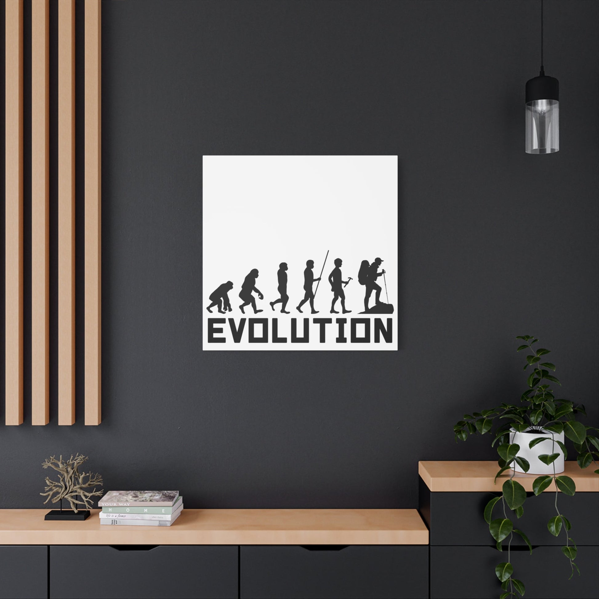 Hiker Evolution – From Primal to Peak Matte Canvas Print - BTS Canvas