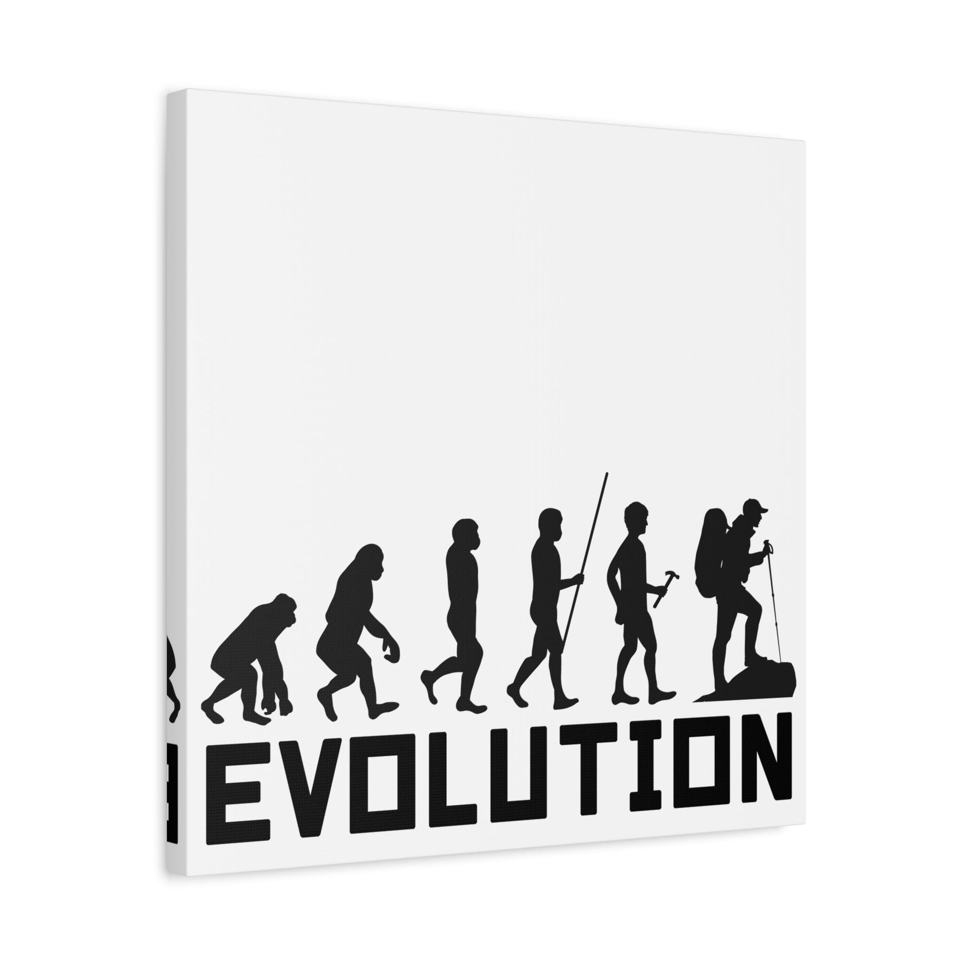 Hiker Evolution – From Primal to Peak Matte Canvas Print - BTS Canvas