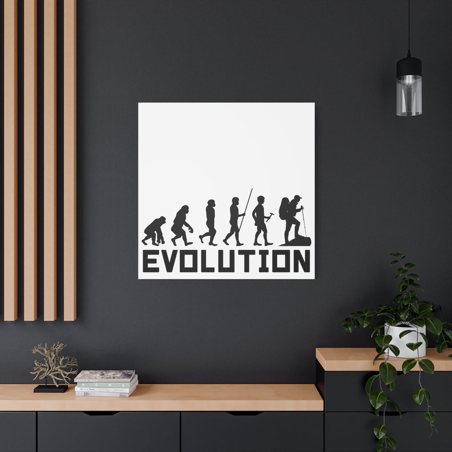 Hiker Evolution – From Primal to Peak Matte Canvas Print - BTS Canvas