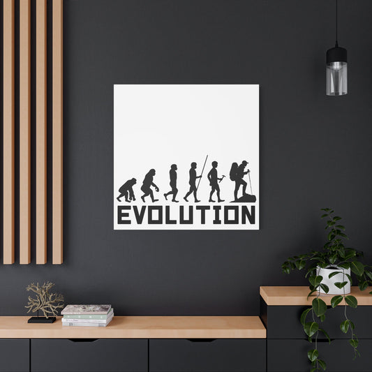 Hiker Evolution – From Primal to Peak Matte Canvas Print - BTS Canvas