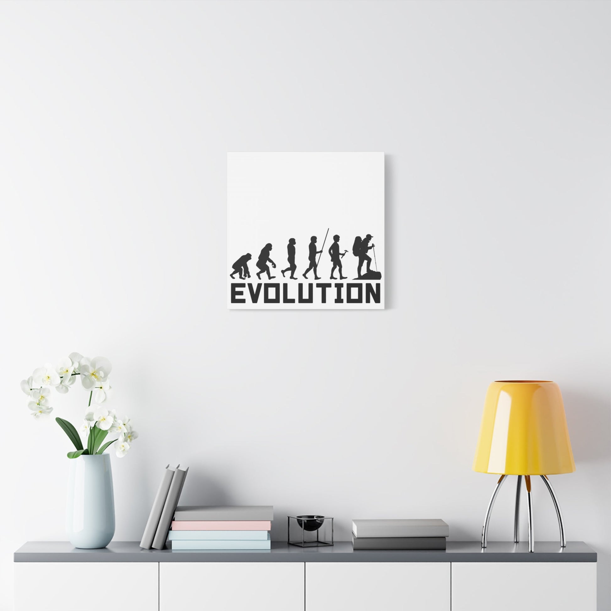Hiker Evolution – From Primal to Peak Matte Canvas Print - BTS Canvas
