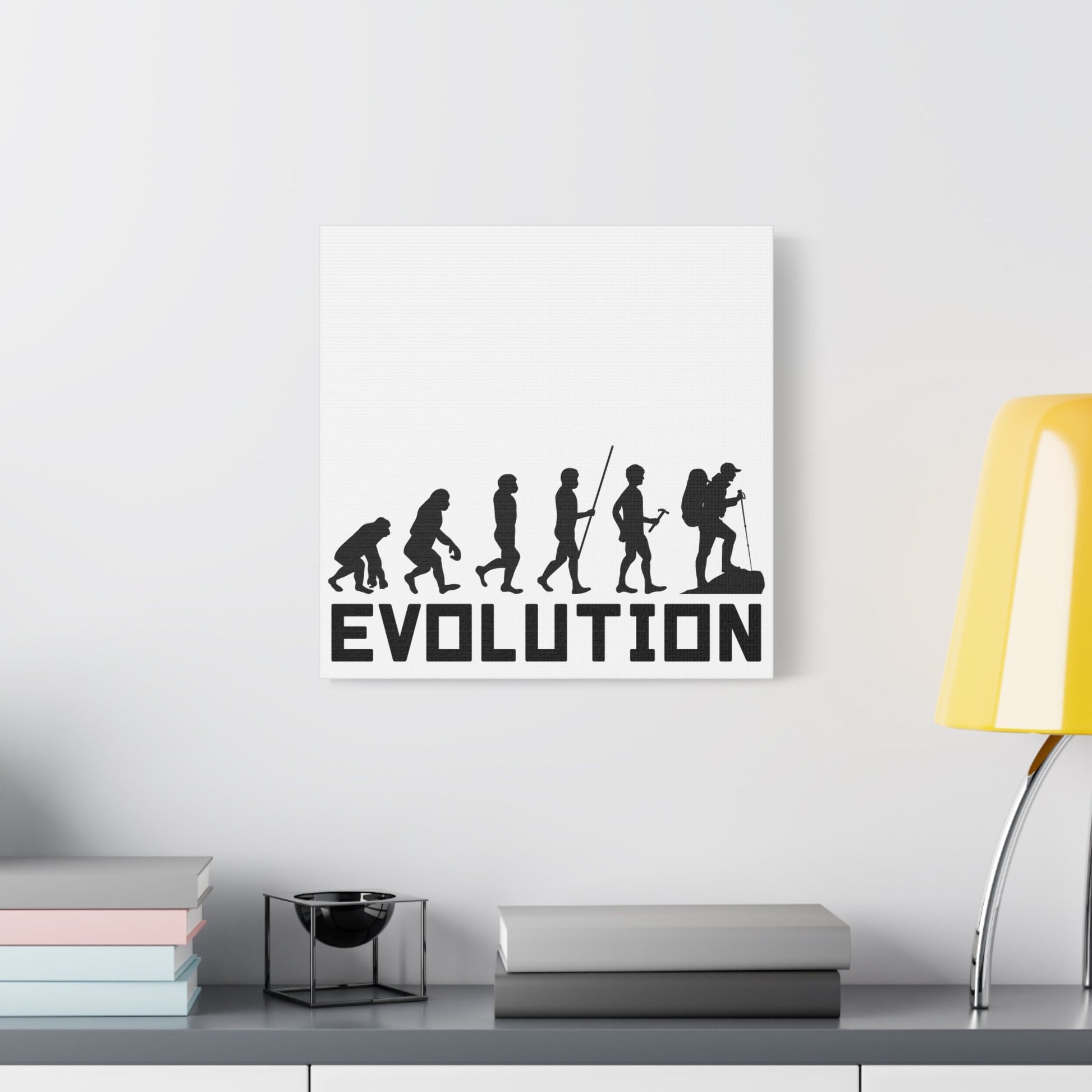 Hiker Evolution – From Primal to Peak Matte Canvas Print - BTS Canvas