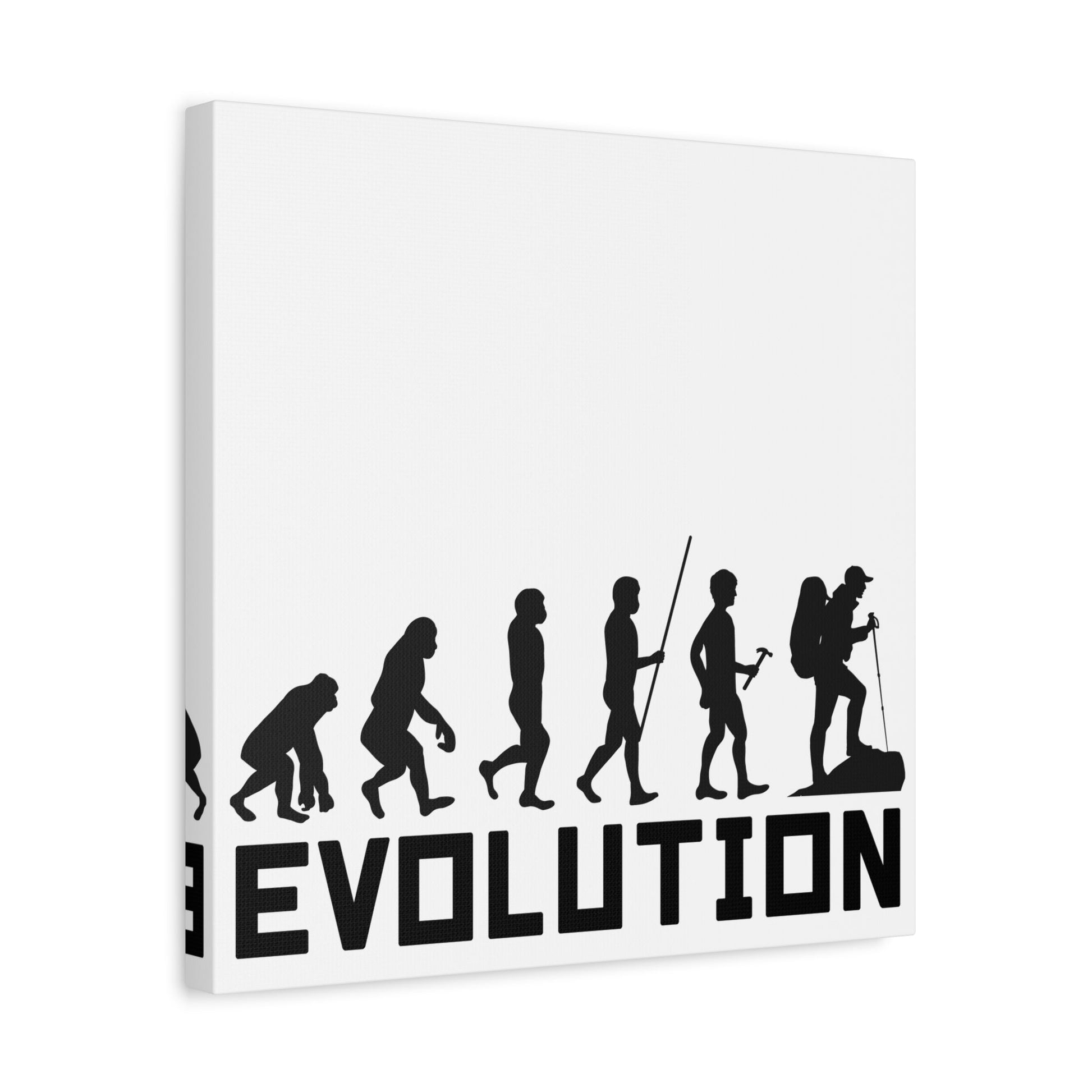 Hiker Evolution – From Primal to Peak Matte Canvas Print - BTS Canvas