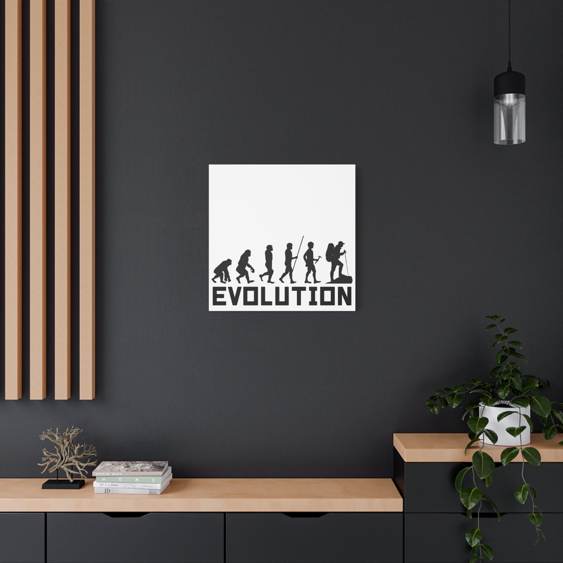 Hiker Evolution – From Primal to Peak Matte Canvas Print - BTS Canvas