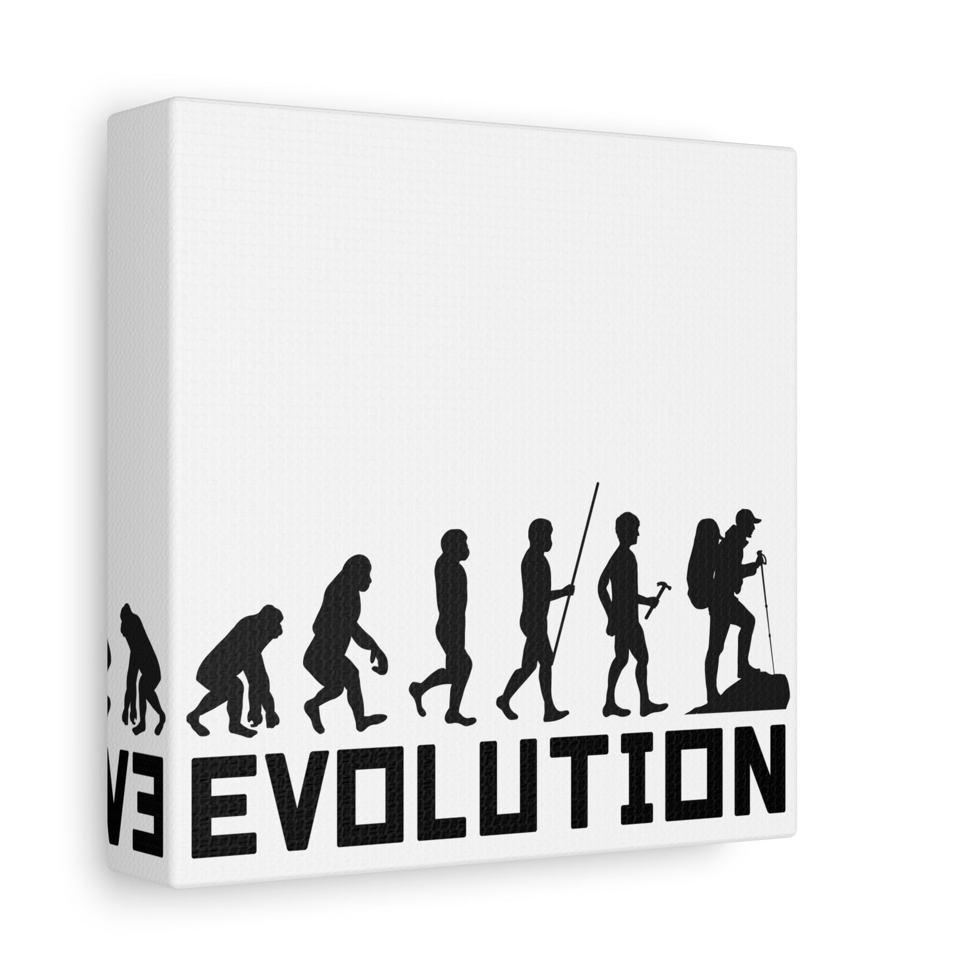 Hiker Evolution – From Primal to Peak Matte Canvas Print - BTS Canvas