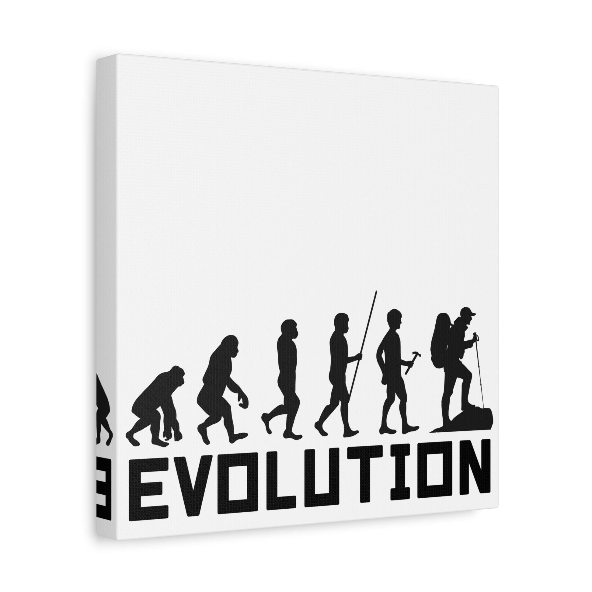 Hiker Evolution – From Primal to Peak Matte Canvas Print - BTS Canvas