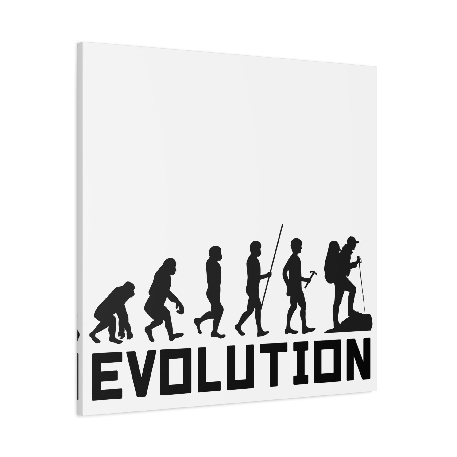 Hiker Evolution – From Primal to Peak Matte Canvas Print - BTS Canvas