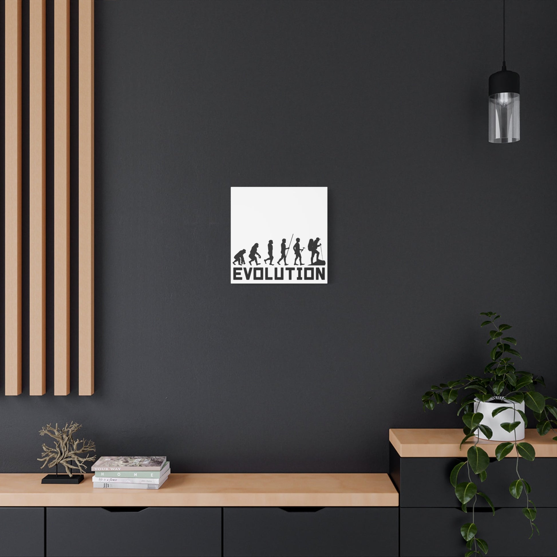 Hiker Evolution – From Primal to Peak Matte Canvas Print - BTS Canvas