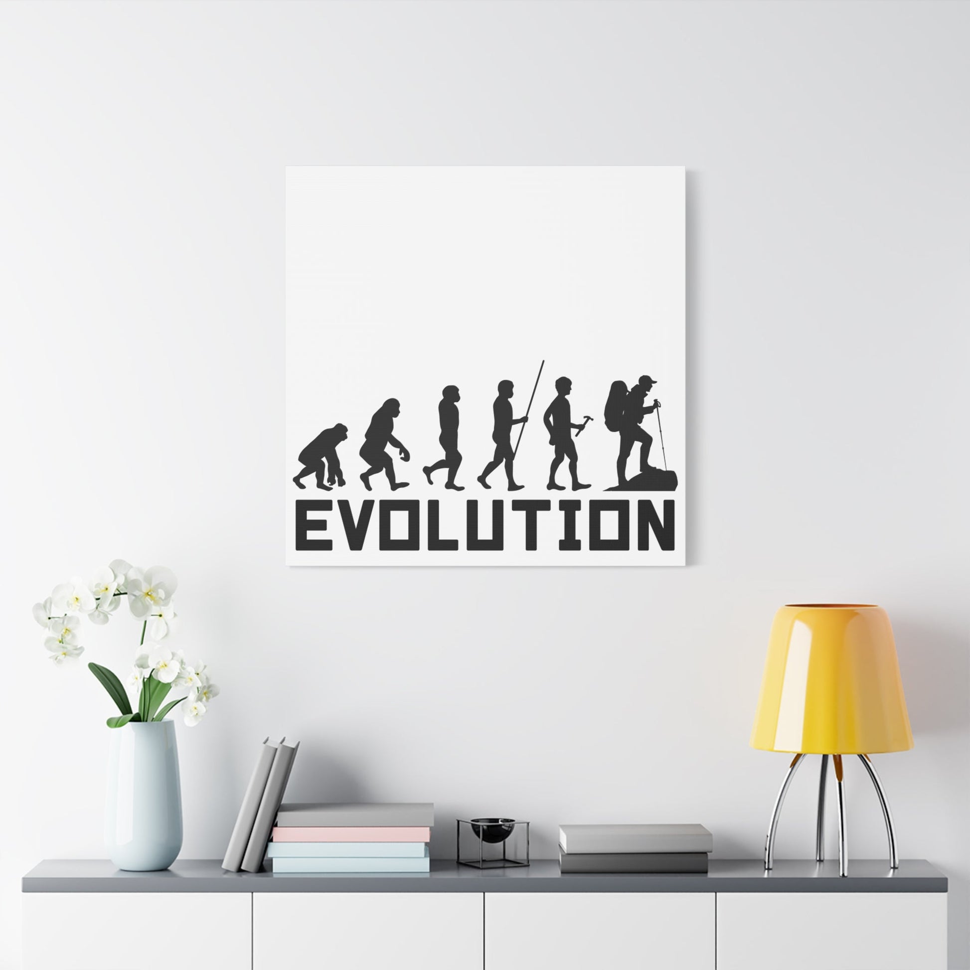 Hiker Evolution – From Primal to Peak Matte Canvas Print - BTS Canvas