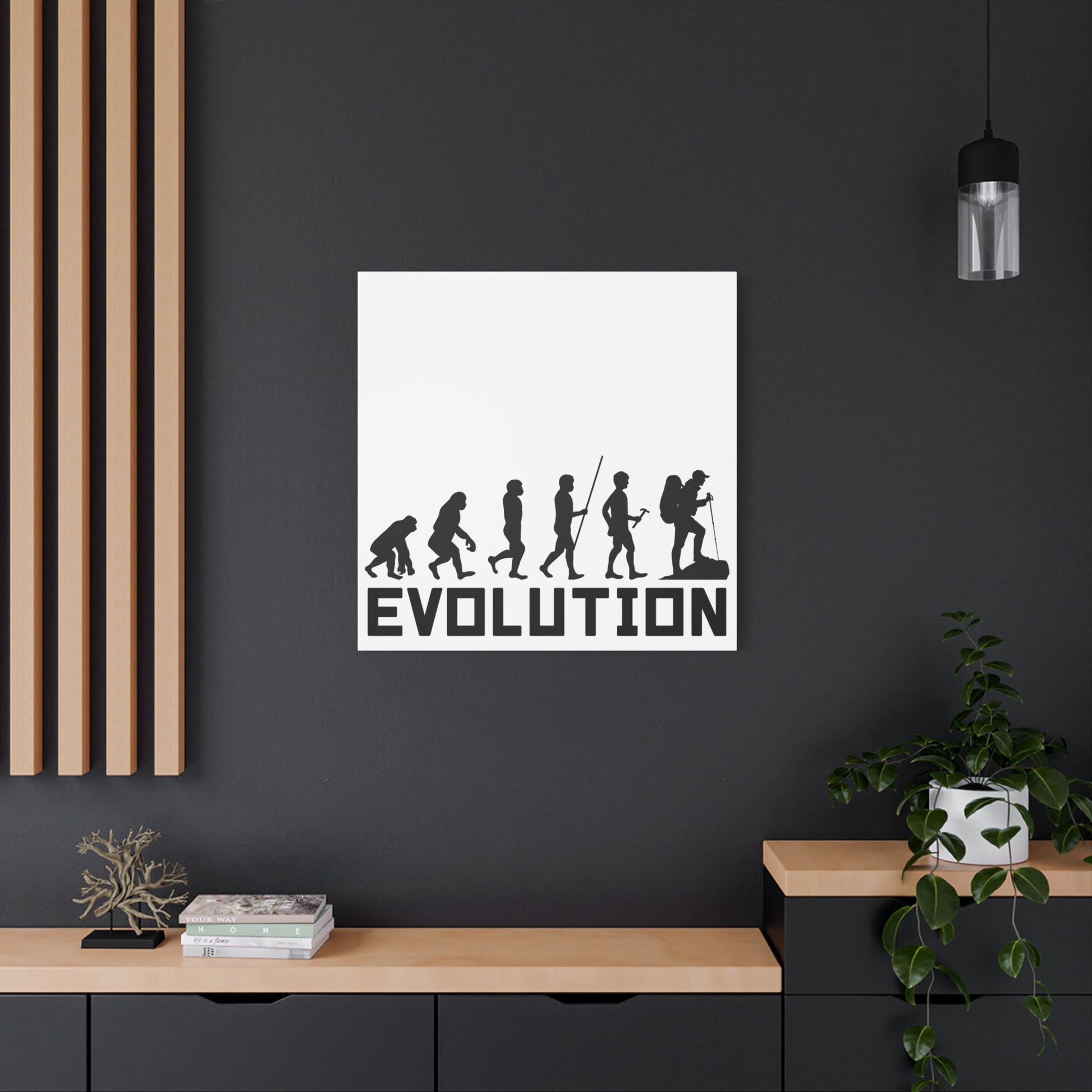Hiker Evolution – From Primal to Peak Matte Canvas Print - BTS Canvas