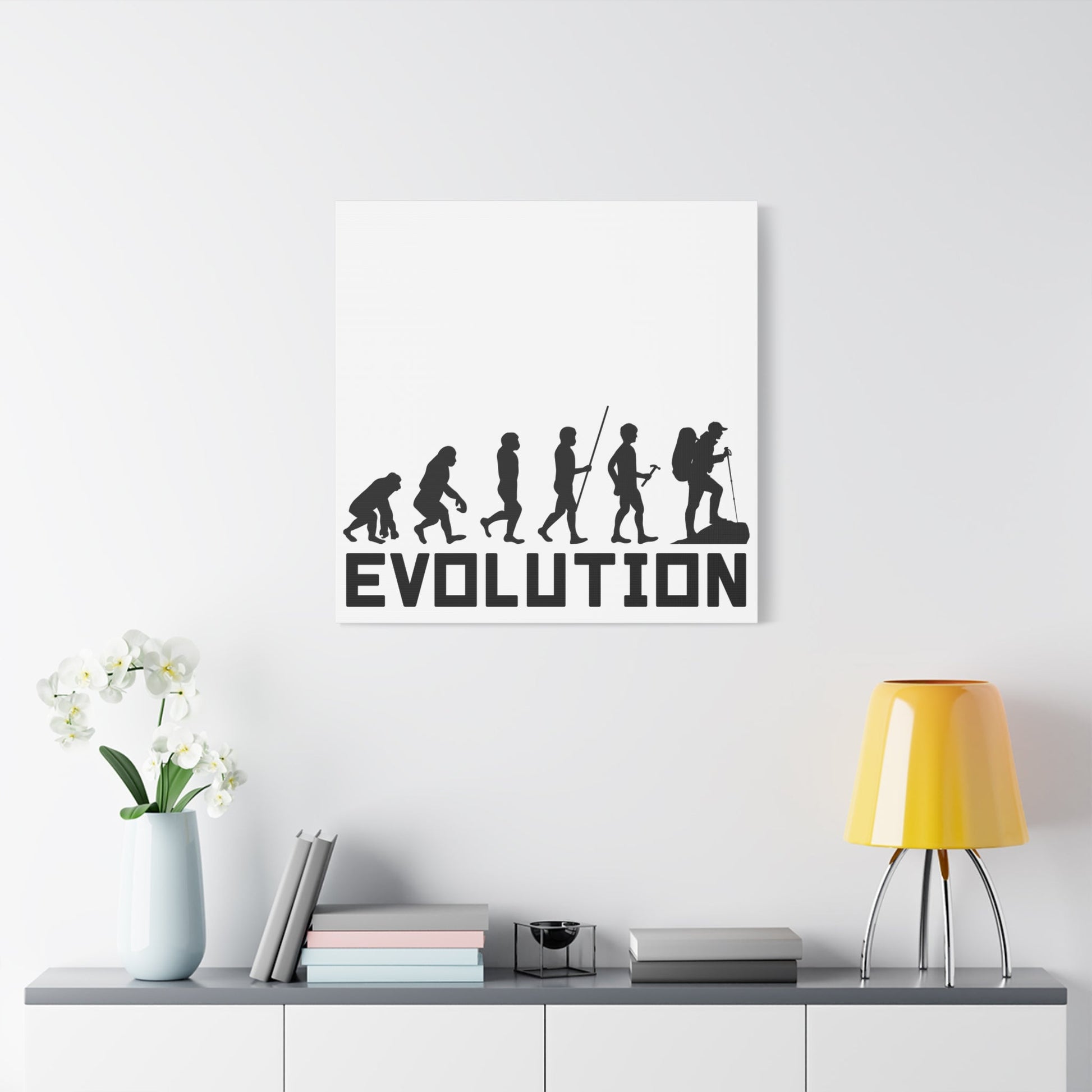 Hiker Evolution – From Primal to Peak Matte Canvas Print - BTS Canvas