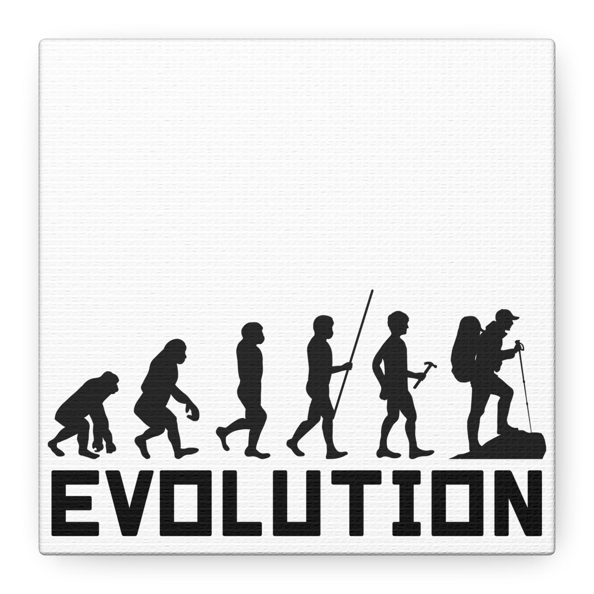 Hiker Evolution – From Primal to Peak Matte Canvas Print - BTS Canvas