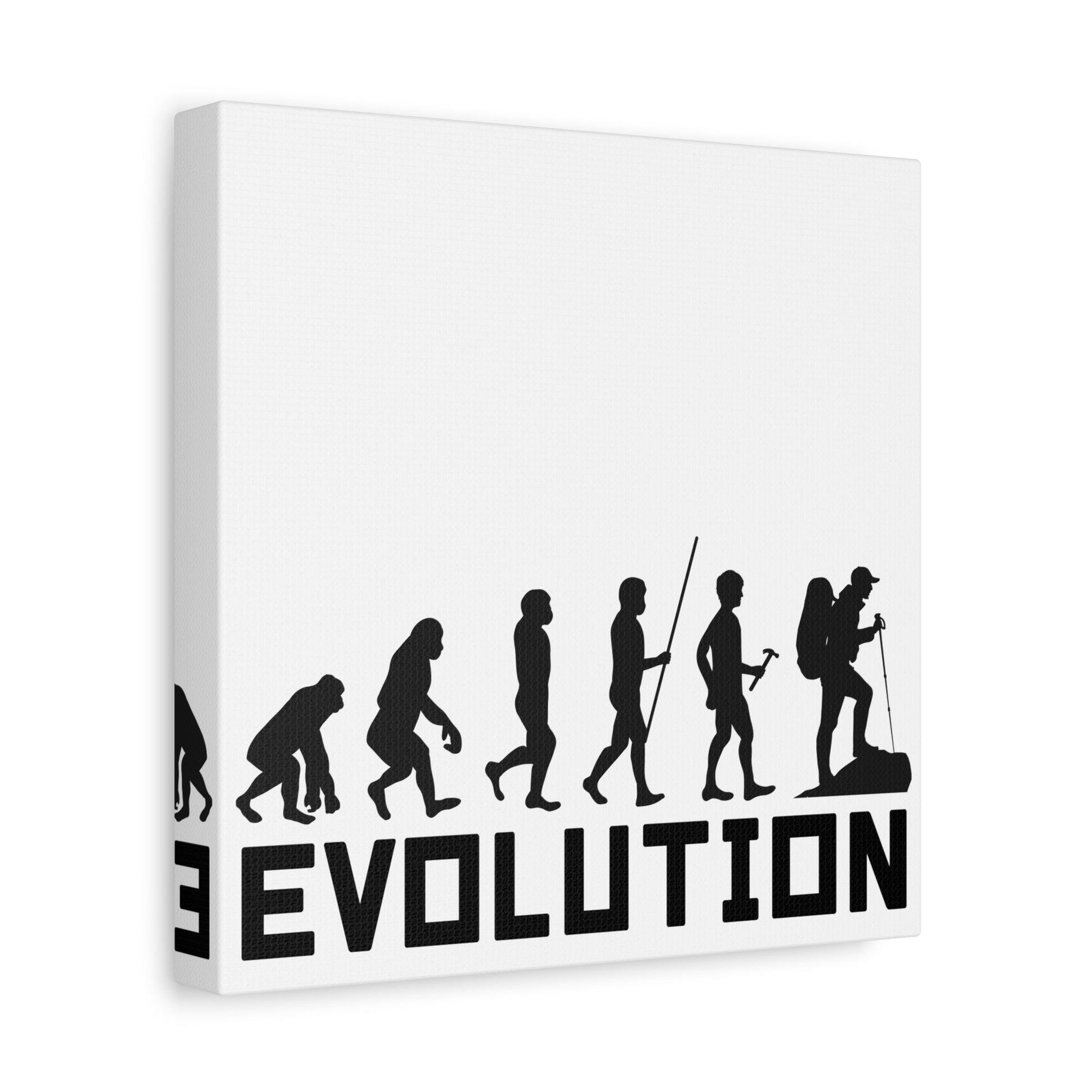 Hiker Evolution – From Primal to Peak Matte Canvas Print - BTS Canvas