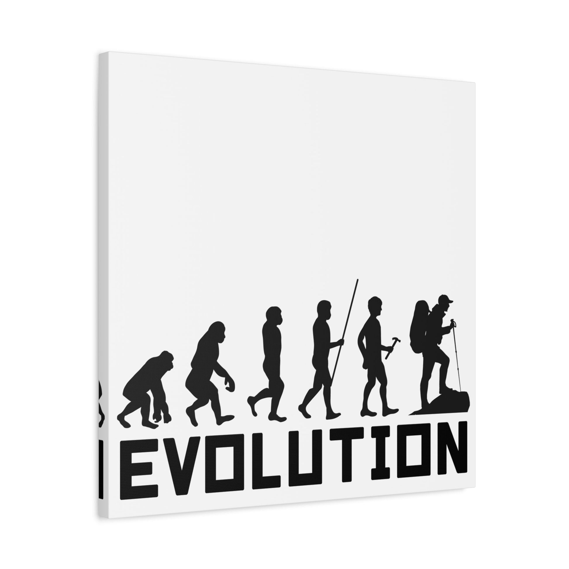 Hiker Evolution – From Primal to Peak Matte Canvas Print - BTS Canvas