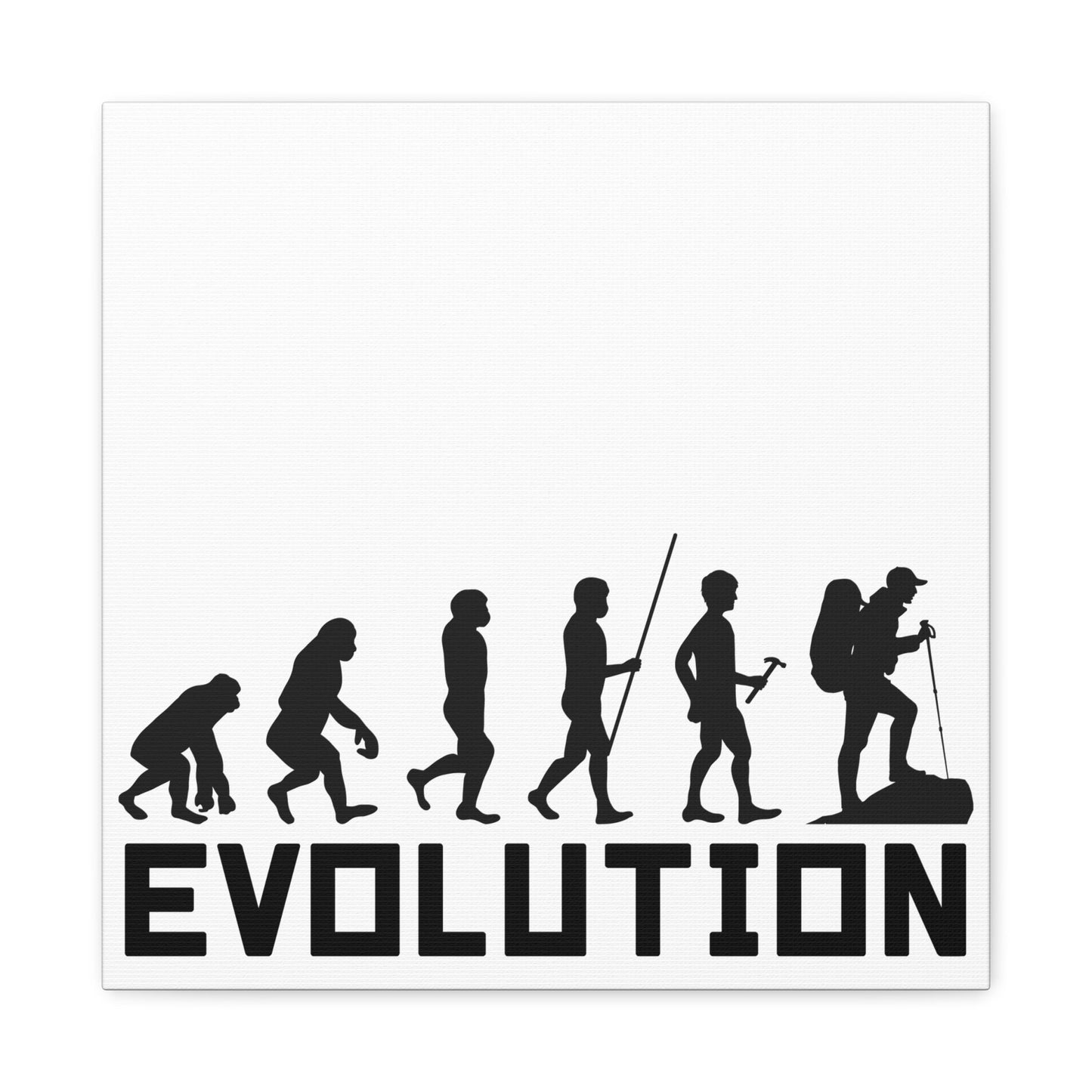 Hiker Evolution – From Primal to Peak Matte Canvas Print - BTS Canvas