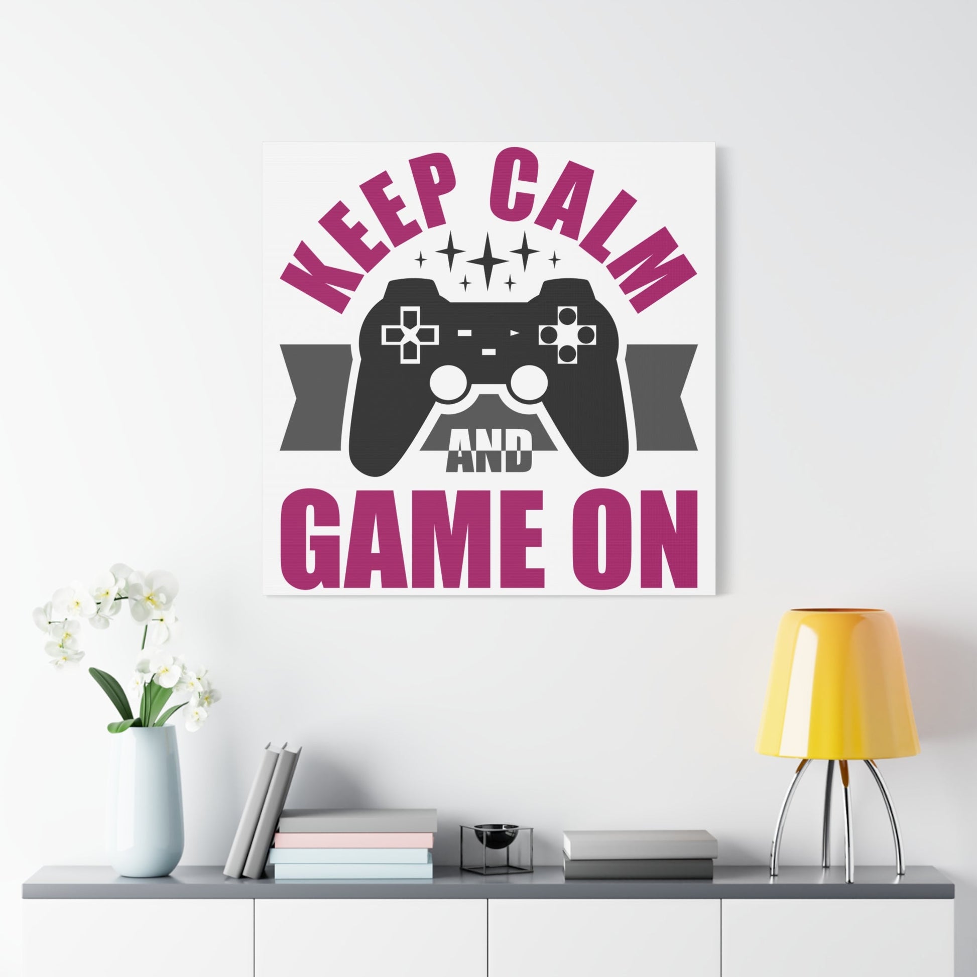 Keep Calm and Game On – Gamer Wall Art Canvas for Chill Controllers - BTS Canvas