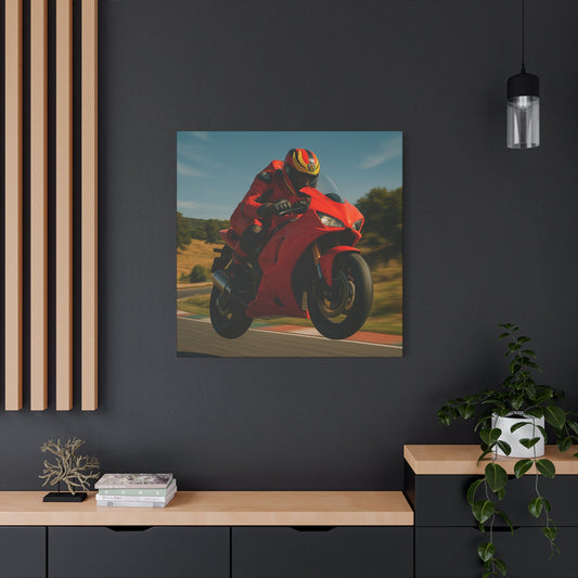 🛫 Launch Mode – Superbike Airborne Canvas Print | High - Flying Motorsport Wall Art - BTS Canvas