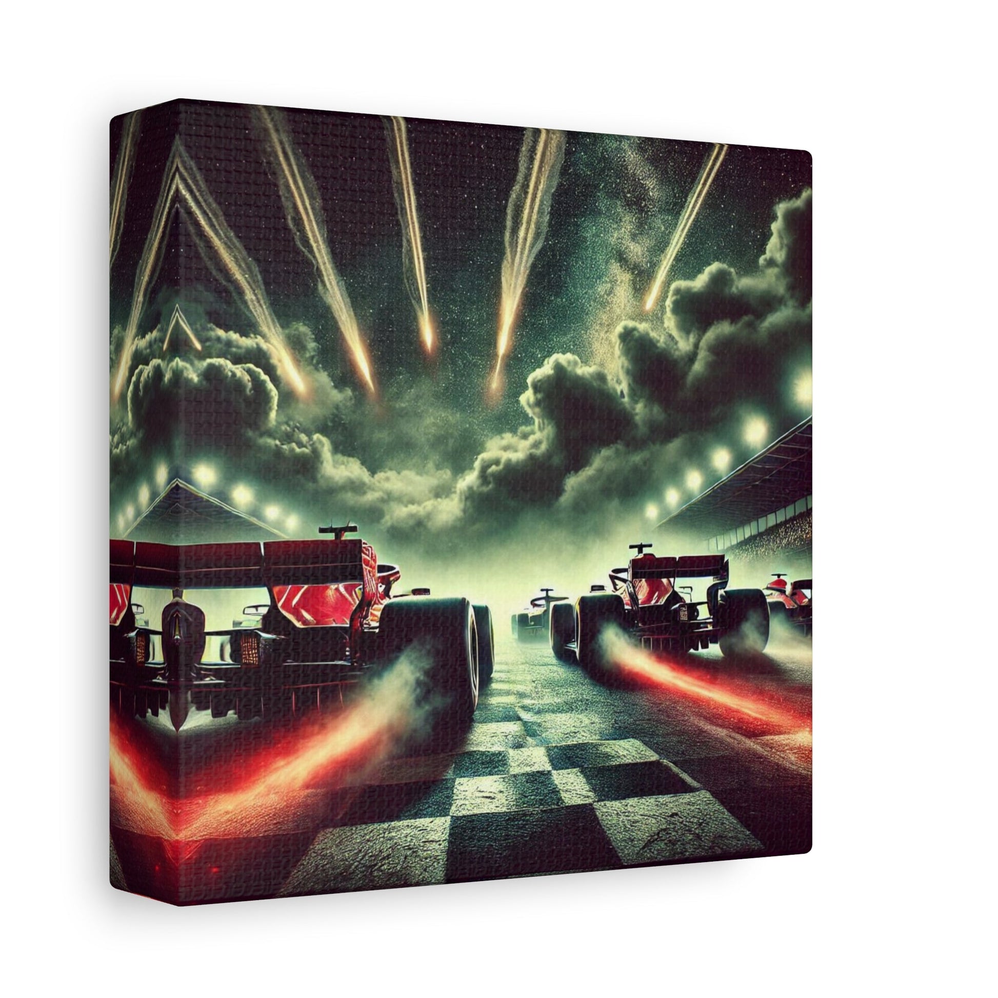 🏁 Meteor Rush Canvas Print – Formula 1 Racing Under Stars | Motorsport Wall Art - BTS Canvas
