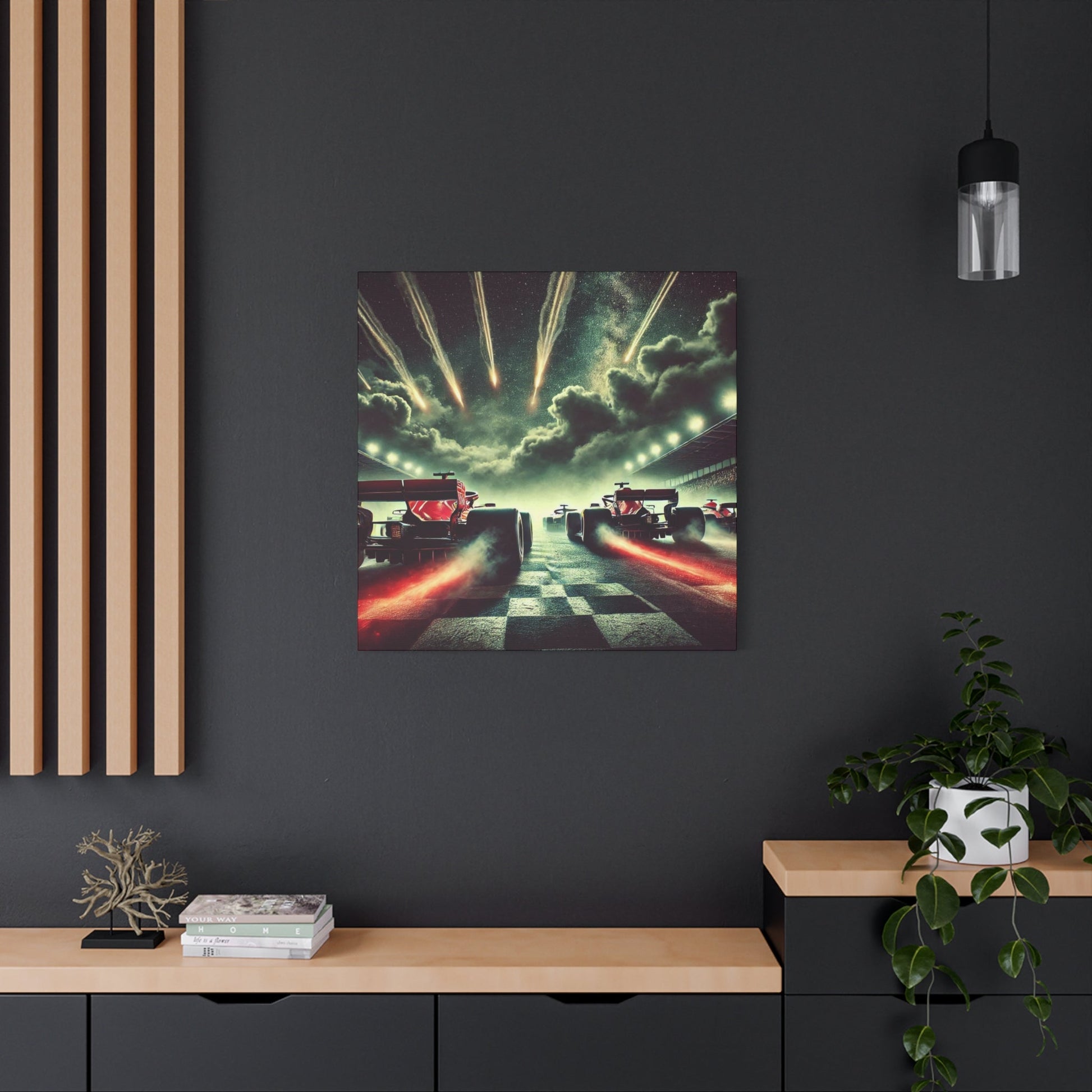 🏁 Meteor Rush Canvas Print – Formula 1 Racing Under Stars | Motorsport Wall Art - BTS Canvas