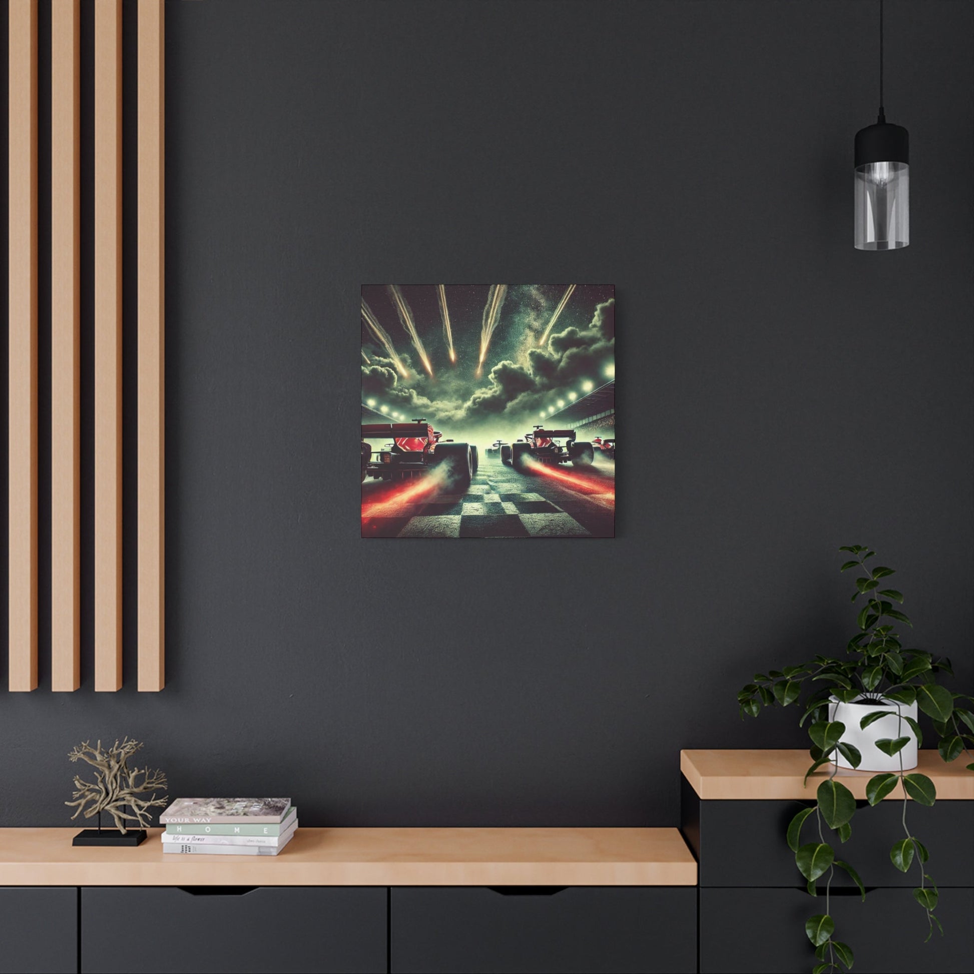 🏁 Meteor Rush Canvas Print – Formula 1 Racing Under Stars | Motorsport Wall Art - BTS Canvas
