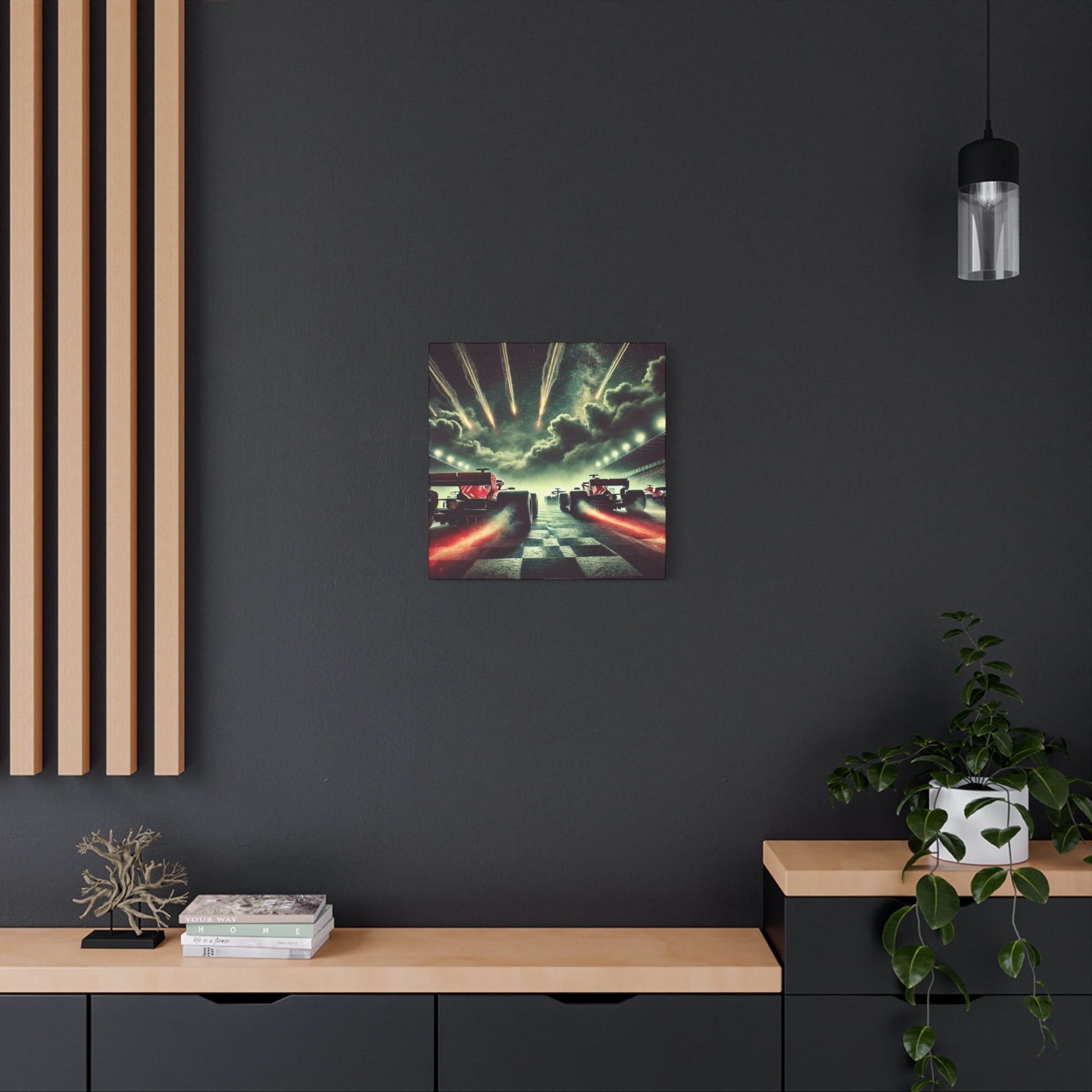 🏁 Meteor Rush Canvas Print – Formula 1 Racing Under Stars | Motorsport Wall Art - BTS Canvas